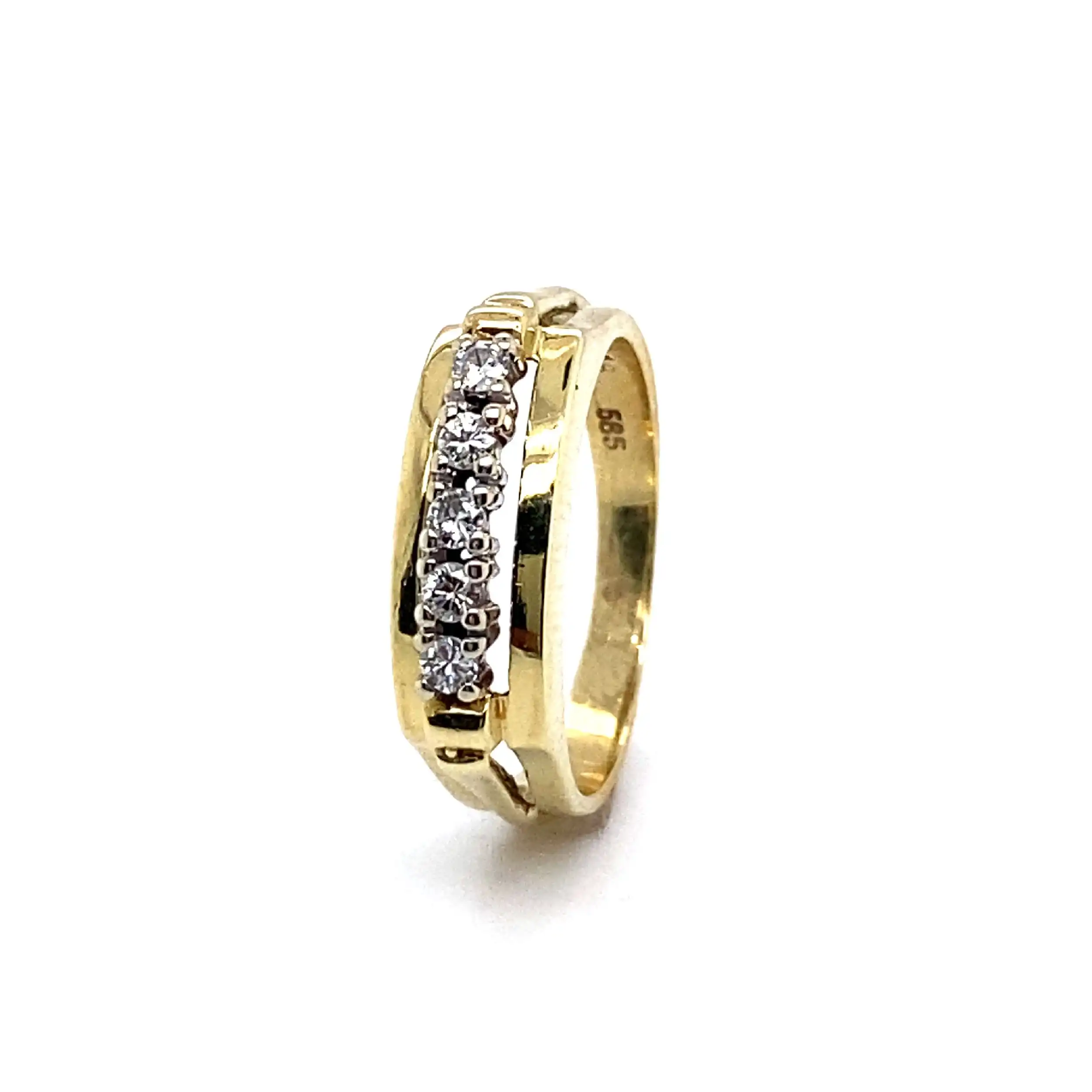 Ring Gelbgold mit Brillanten, graviert mit 0,18ct Ring Gelbgold mit Brillanten, graviert mit 0,18ct