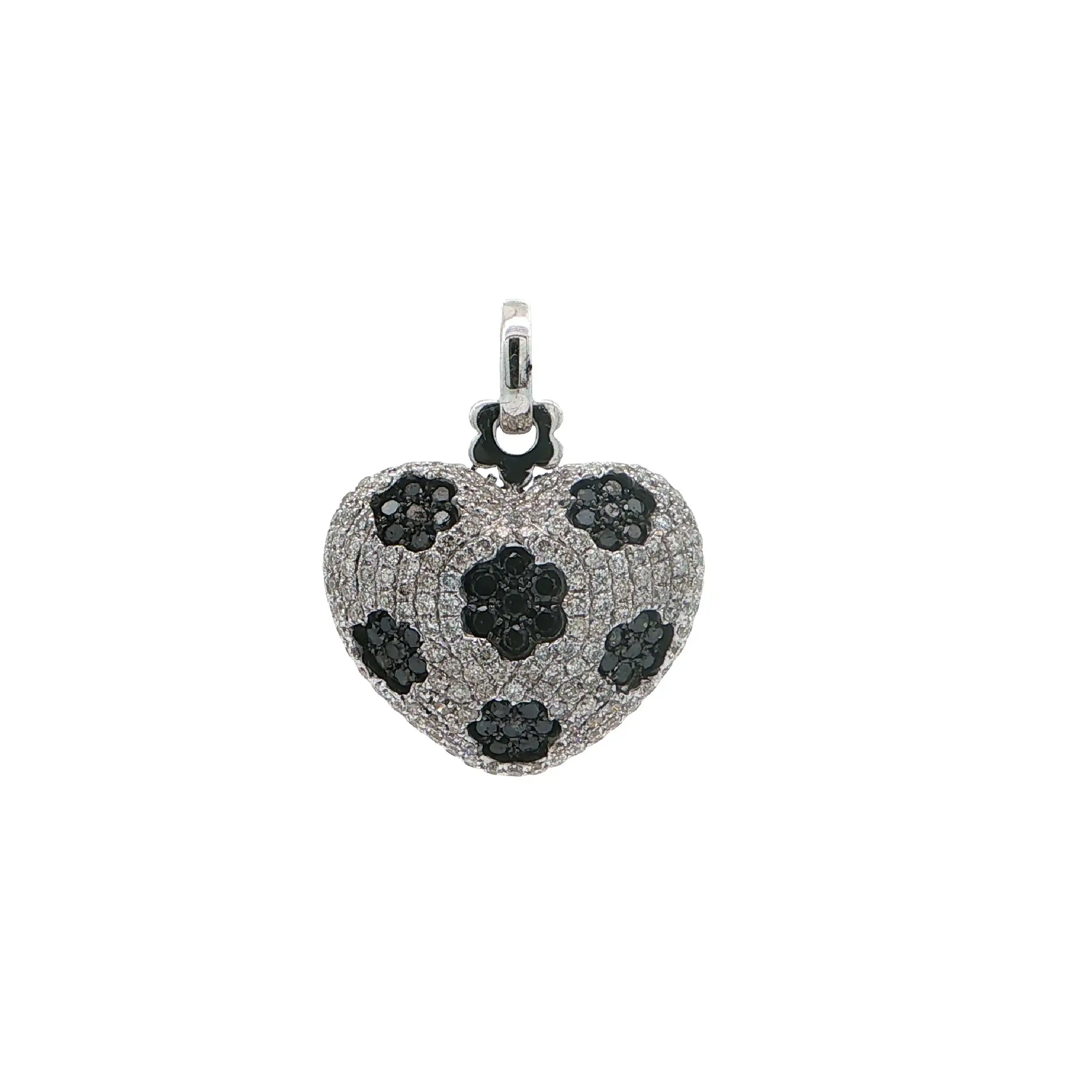 Anhänger Weißgold Herz mit Brillanten & Fancy Diamonds