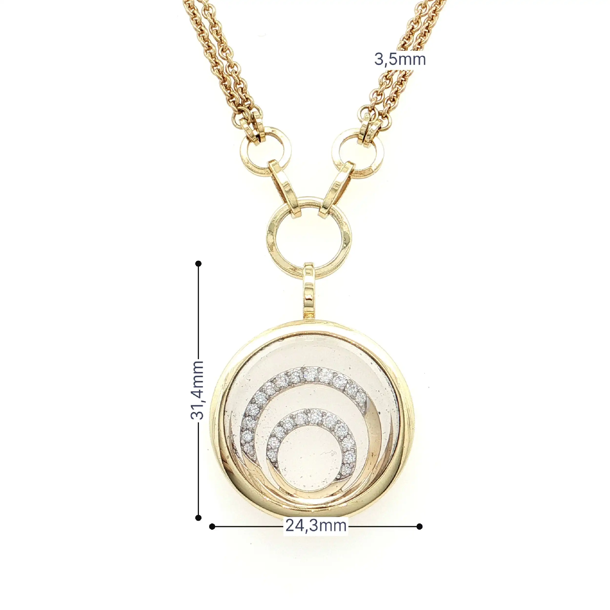Collier Bicolor mit Brillanten