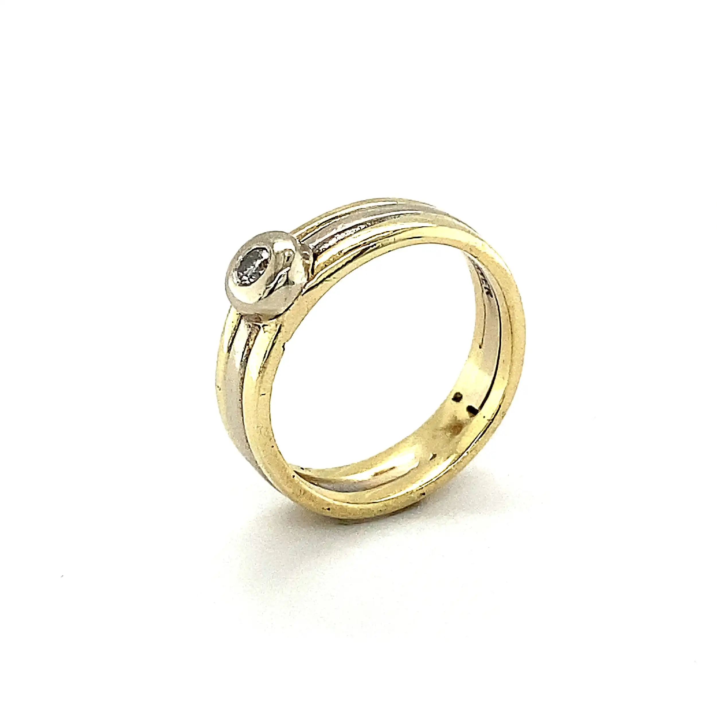 Ring Bicolor mit Brillant Ring Bicolor mit Brillant