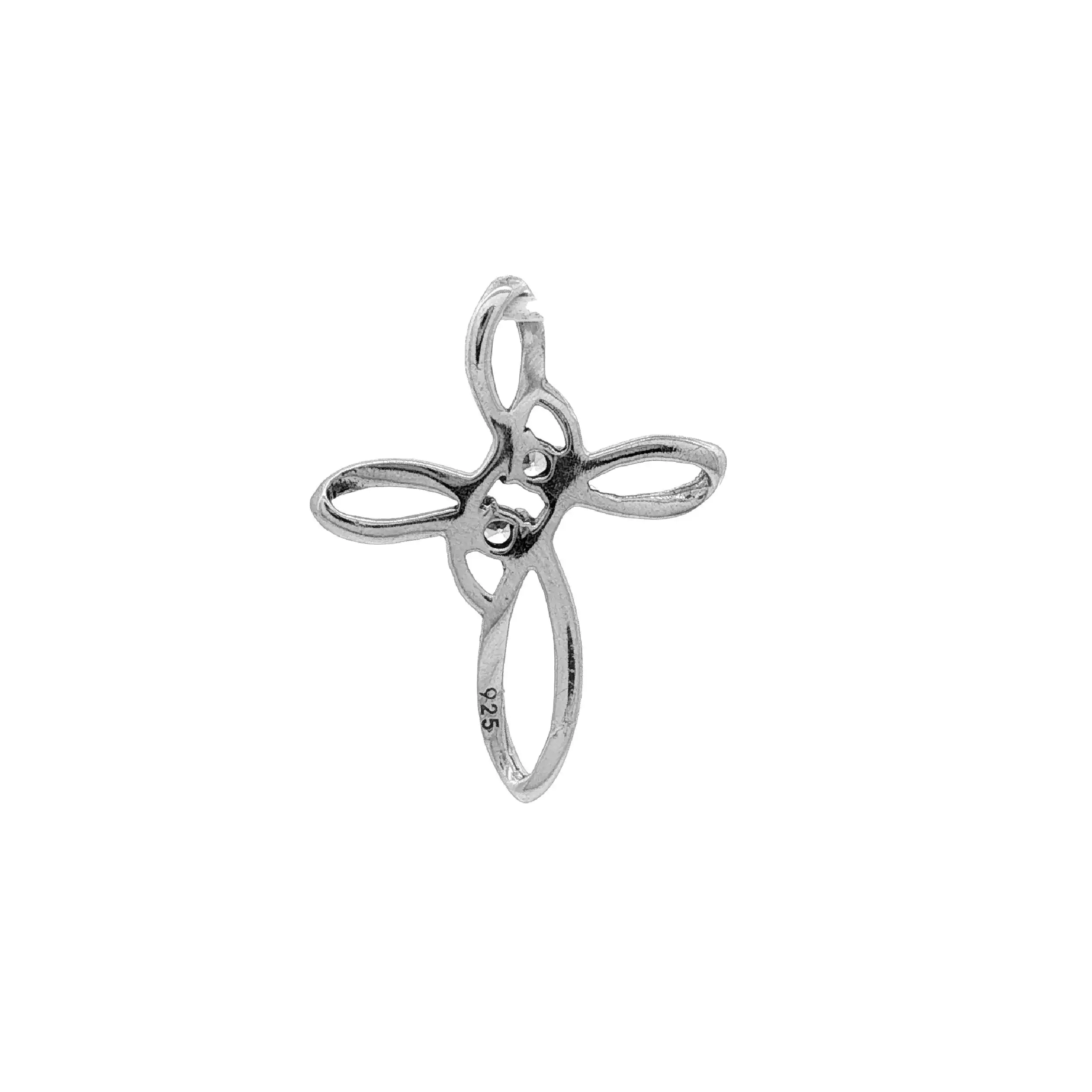 Kreuzanhänger Silber mit Zirkonia