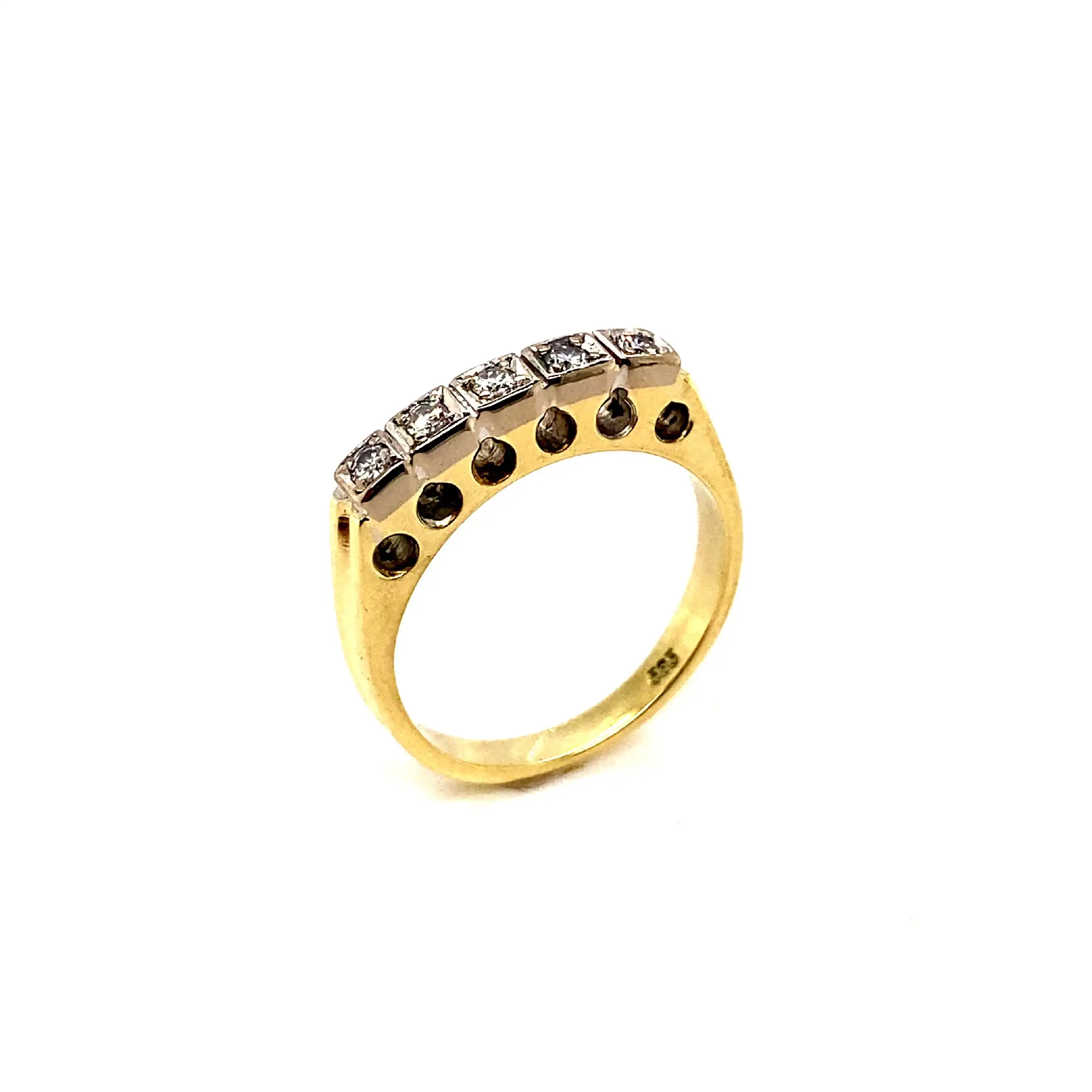 Ring Bicolor mit Brillanten, graviert mit 0.17ct