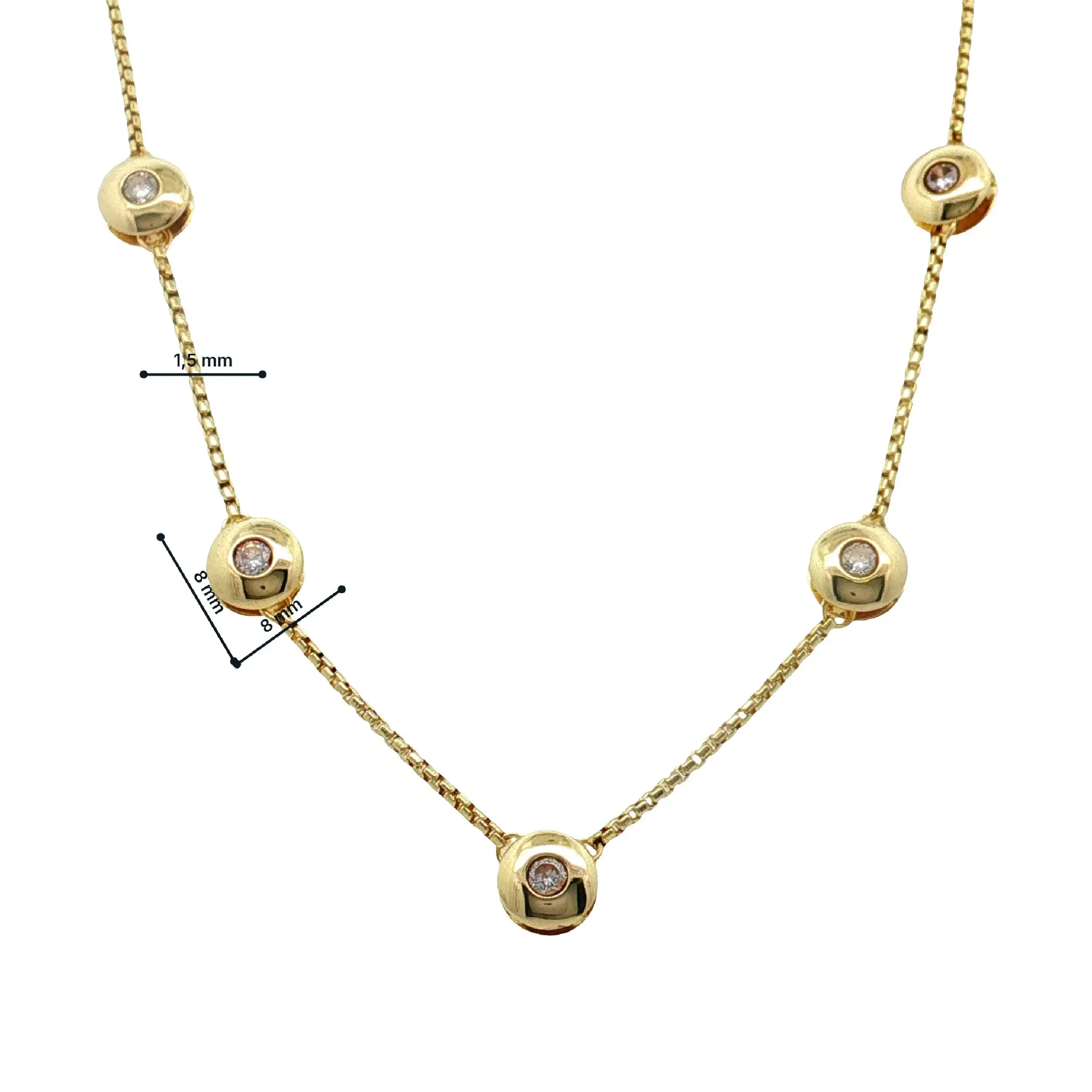 Collier Silber vergoldet mit Zirkonia