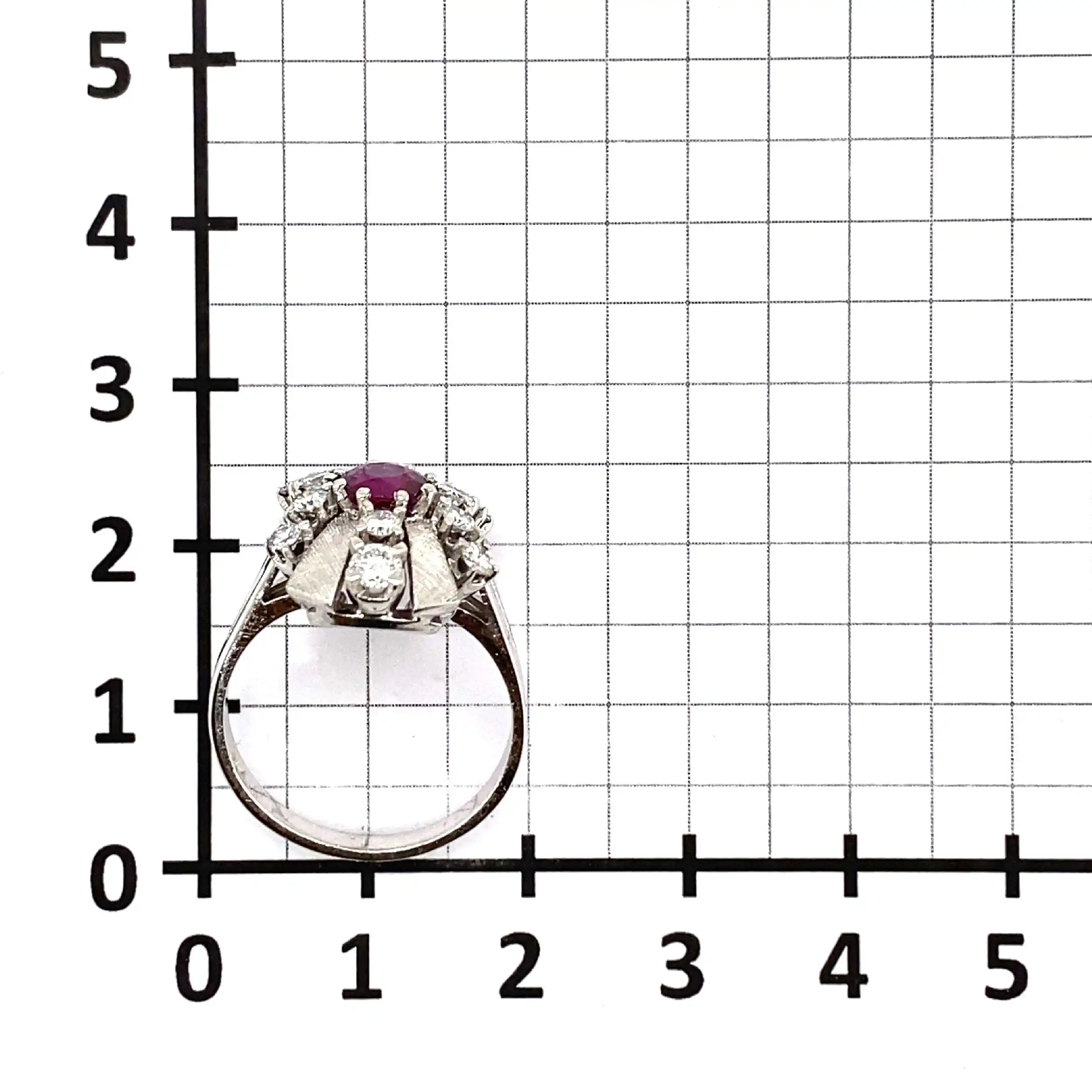 Ring Weißgold mit Rubin & Brillanten