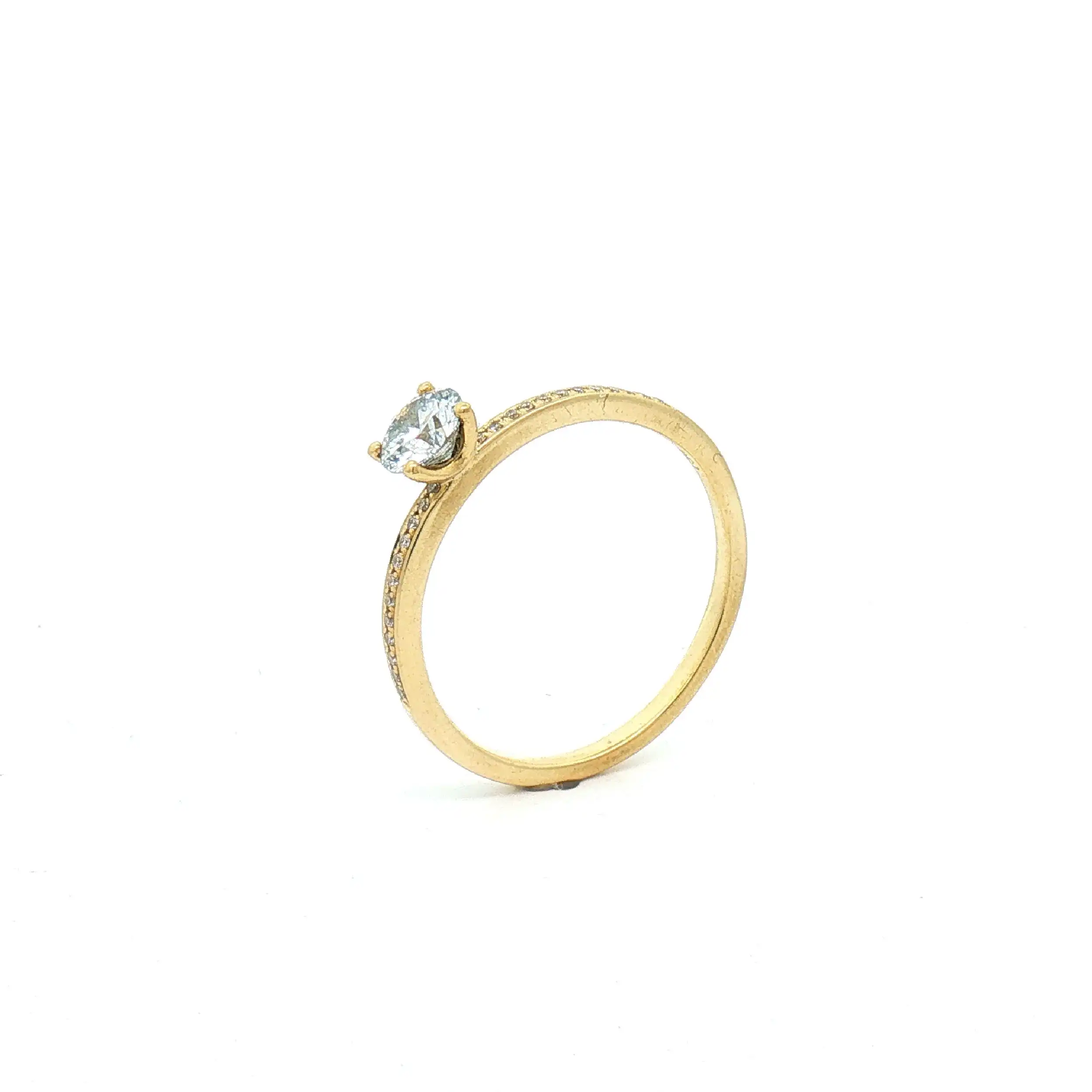 Ring Gelbgold mit synthetischem Brillant ca 0,5ct