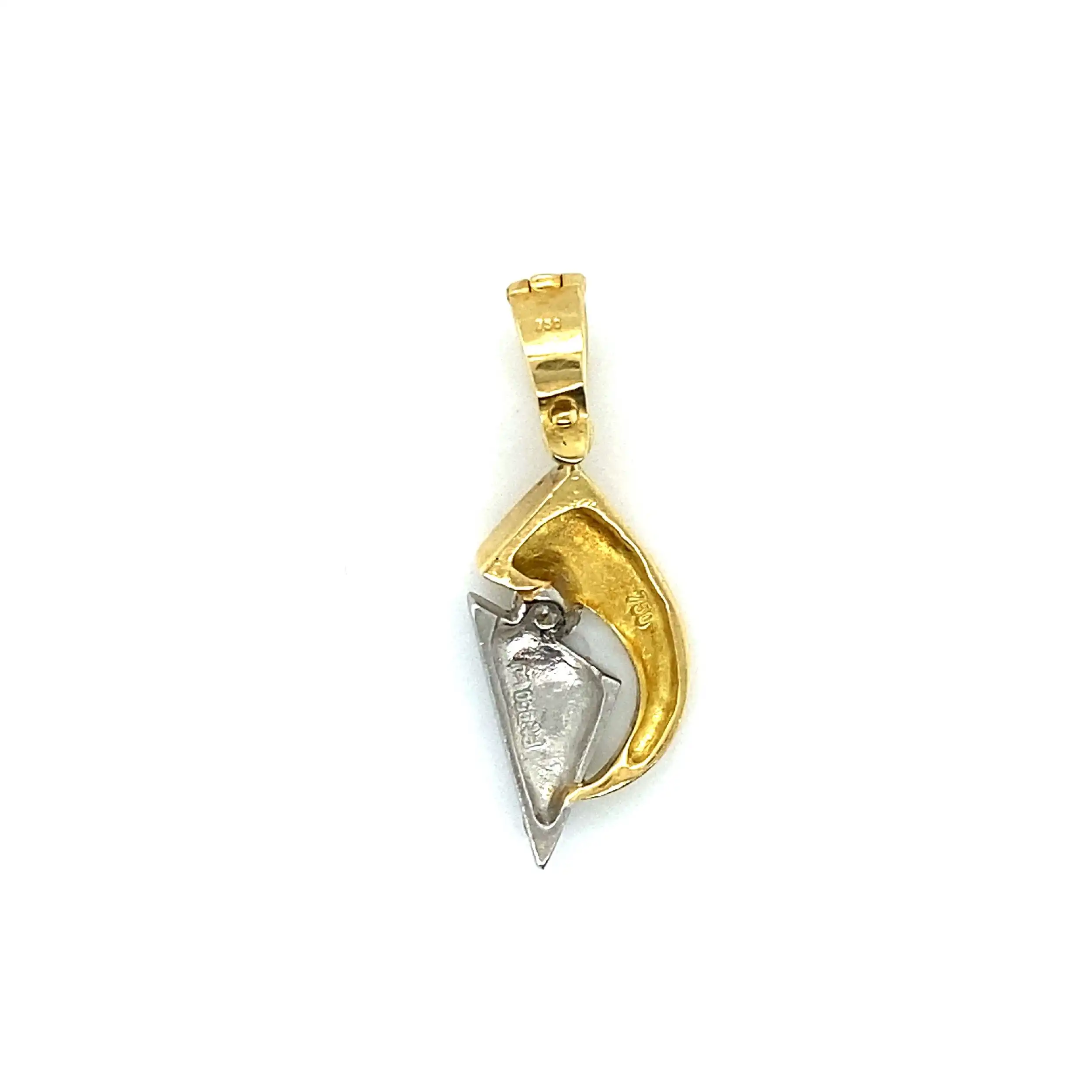Anhänger/Clip Gelbgold und Platin mit Brillant