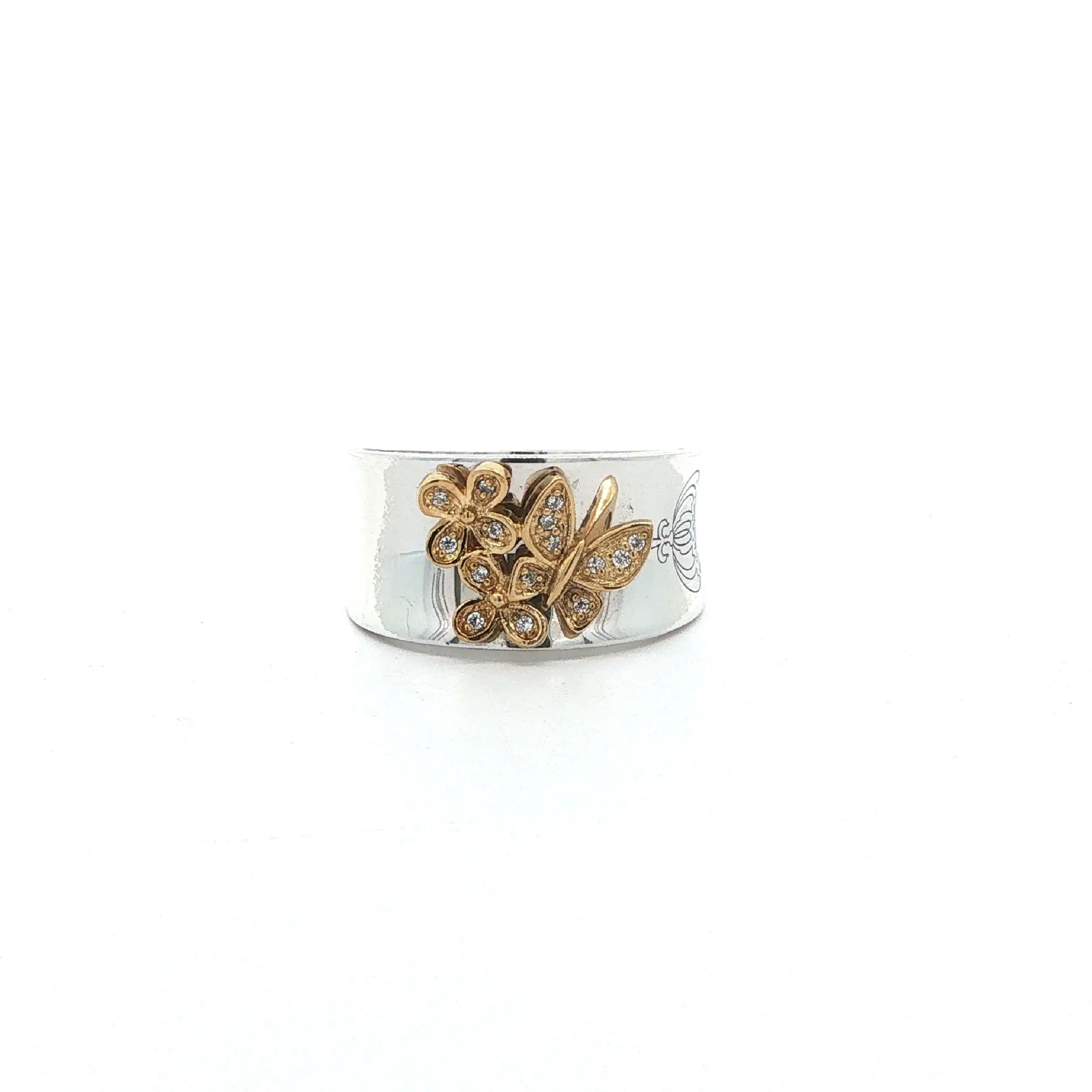 Ring Silber vergoldet mit Zirkonia