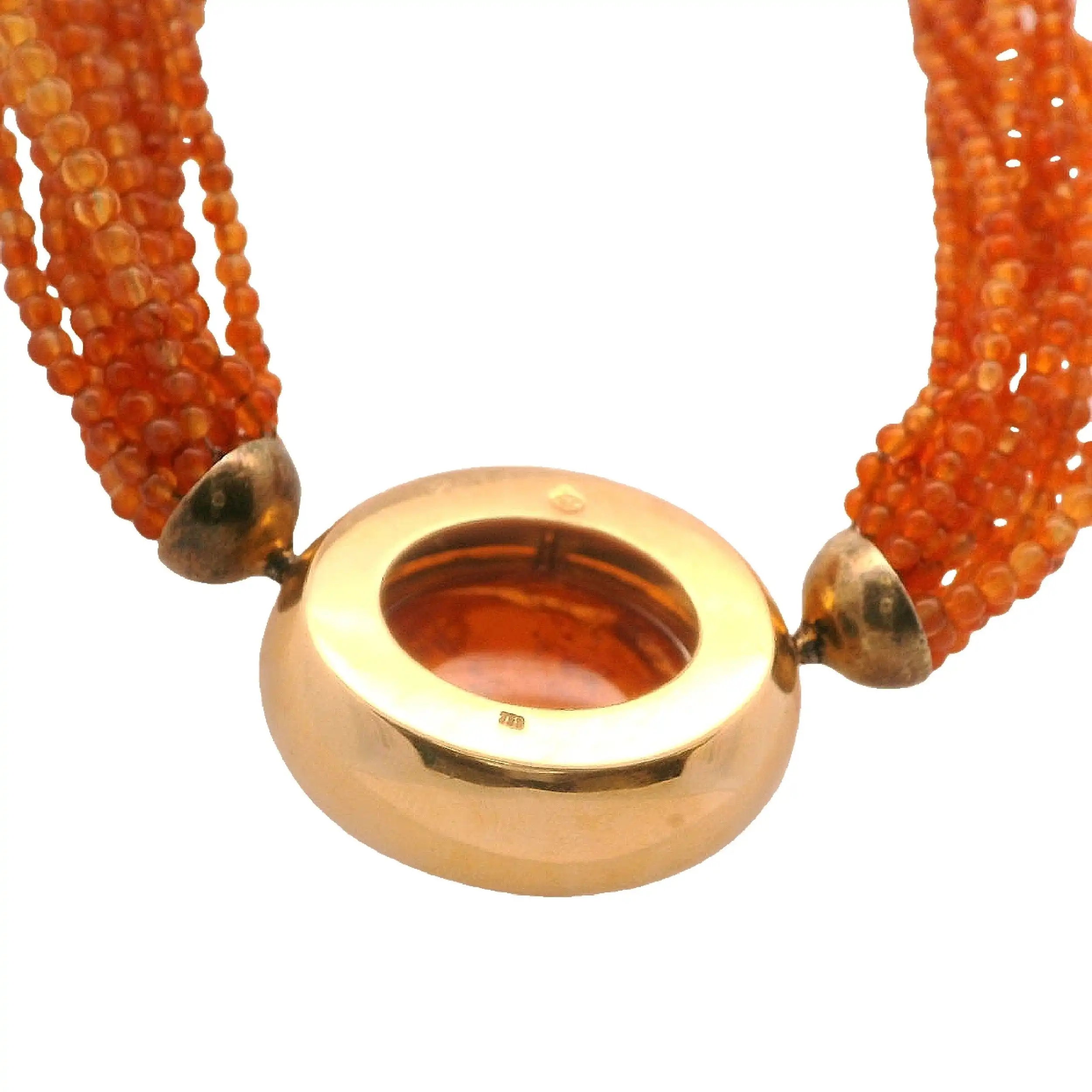 Collier mit Bernstein und Gelbgold Collier mit Bernstein und Gelbgold