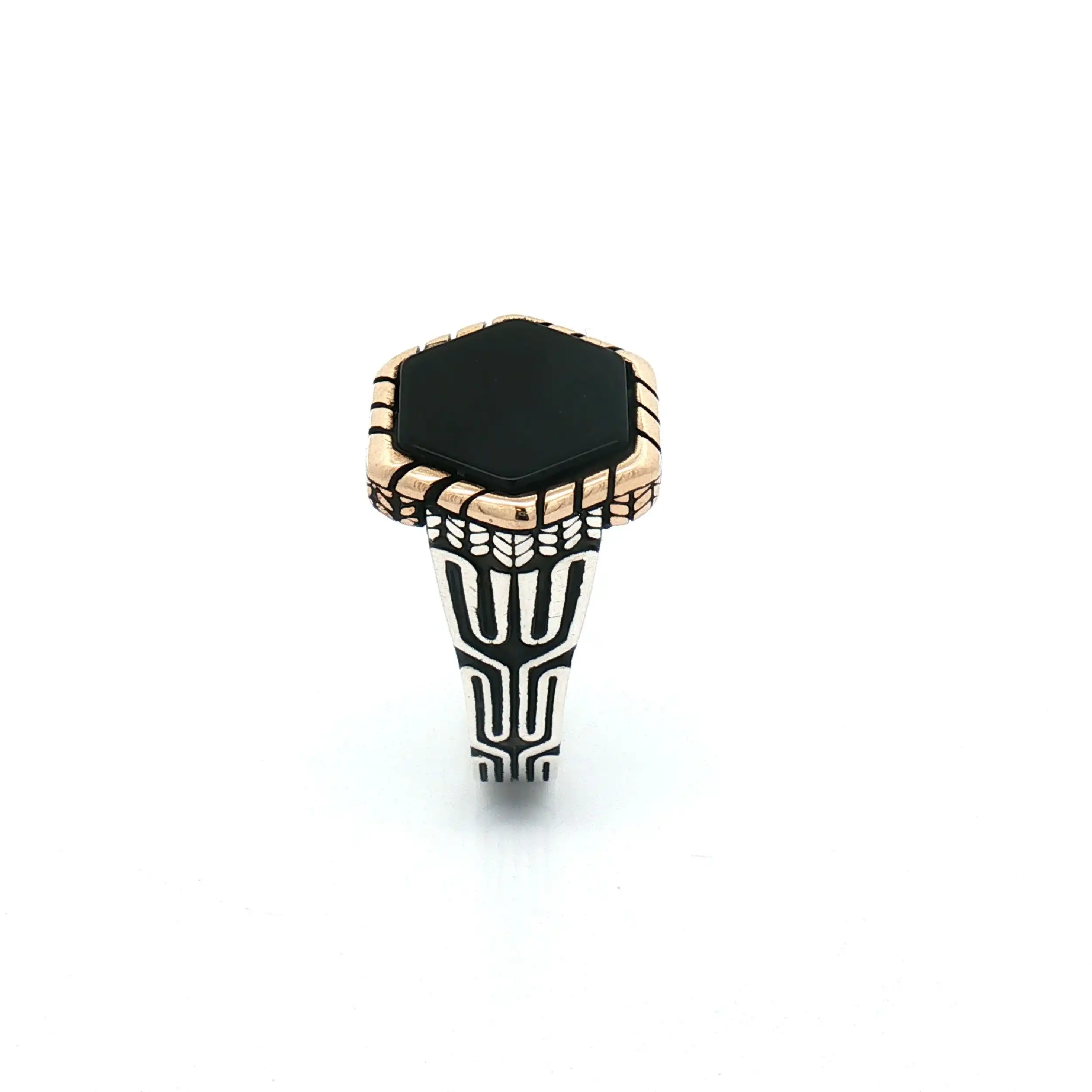 Ring Silber Bicolor mit Onxy