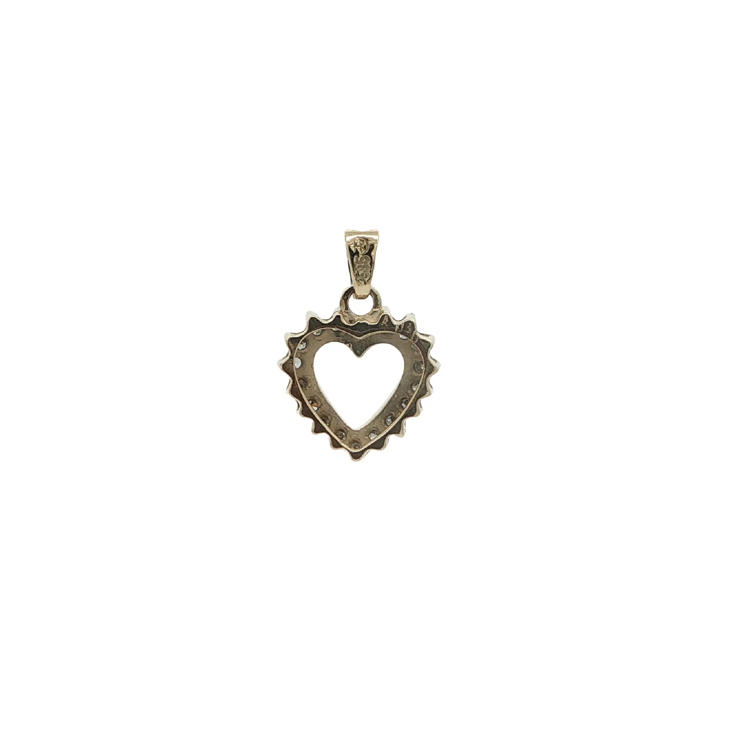 Anhänger Gelbgold Herz mit Diamanten, graviert mit 0,30ct. Anhänger Gelbgold Herz mit Diamanten, graviert mit 0,30ct.