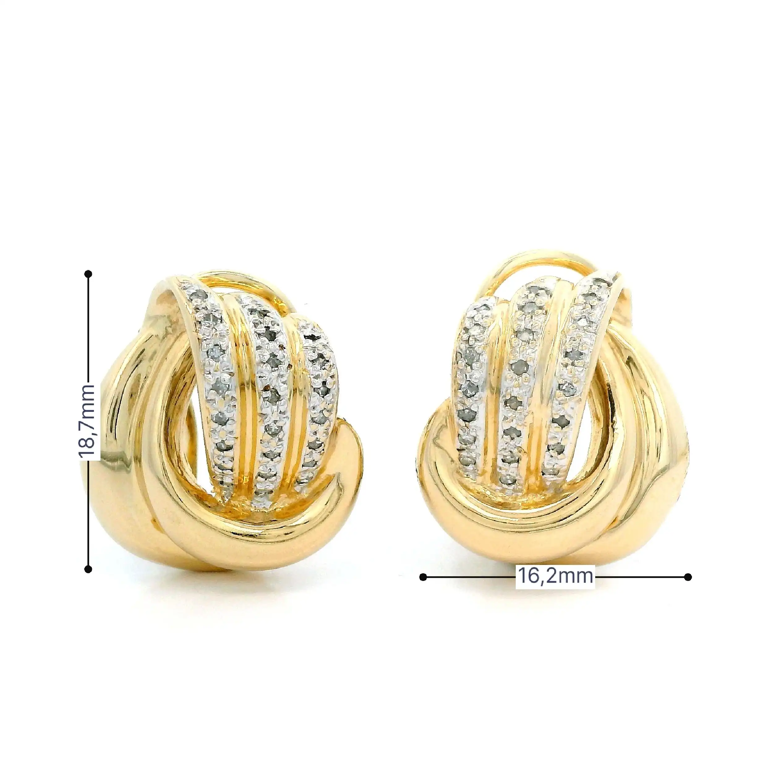 Ohrclips Bicolor mit Diamanten Ohrclips Bicolor mit Diamanten
