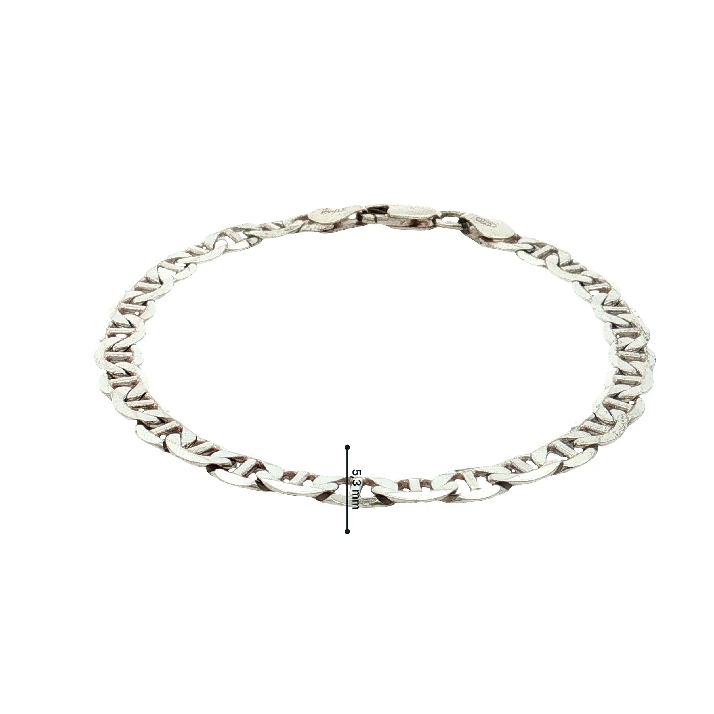 Stäbchenpanzerkettenarmband Silber