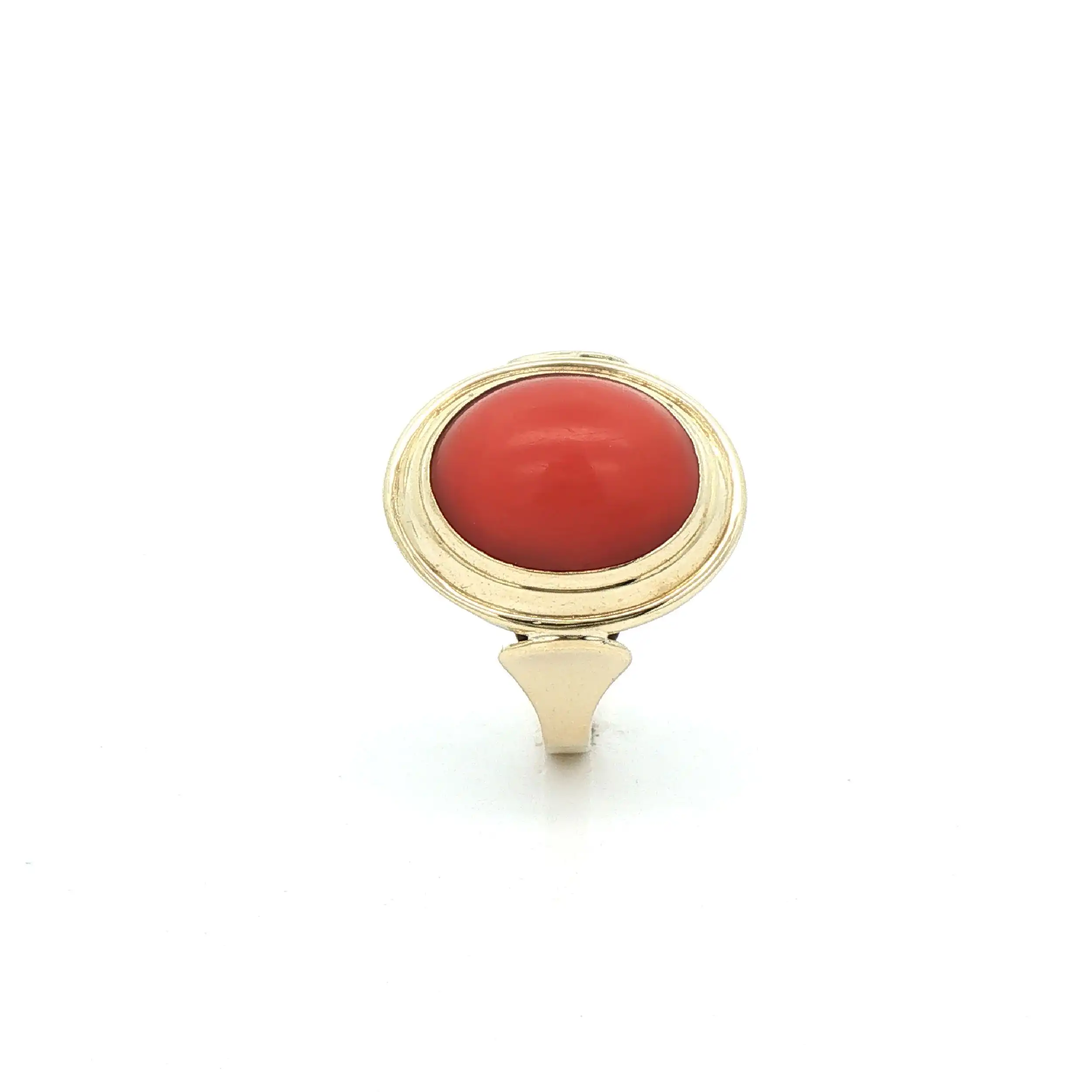 Ring Gelbgold mit Koralle
