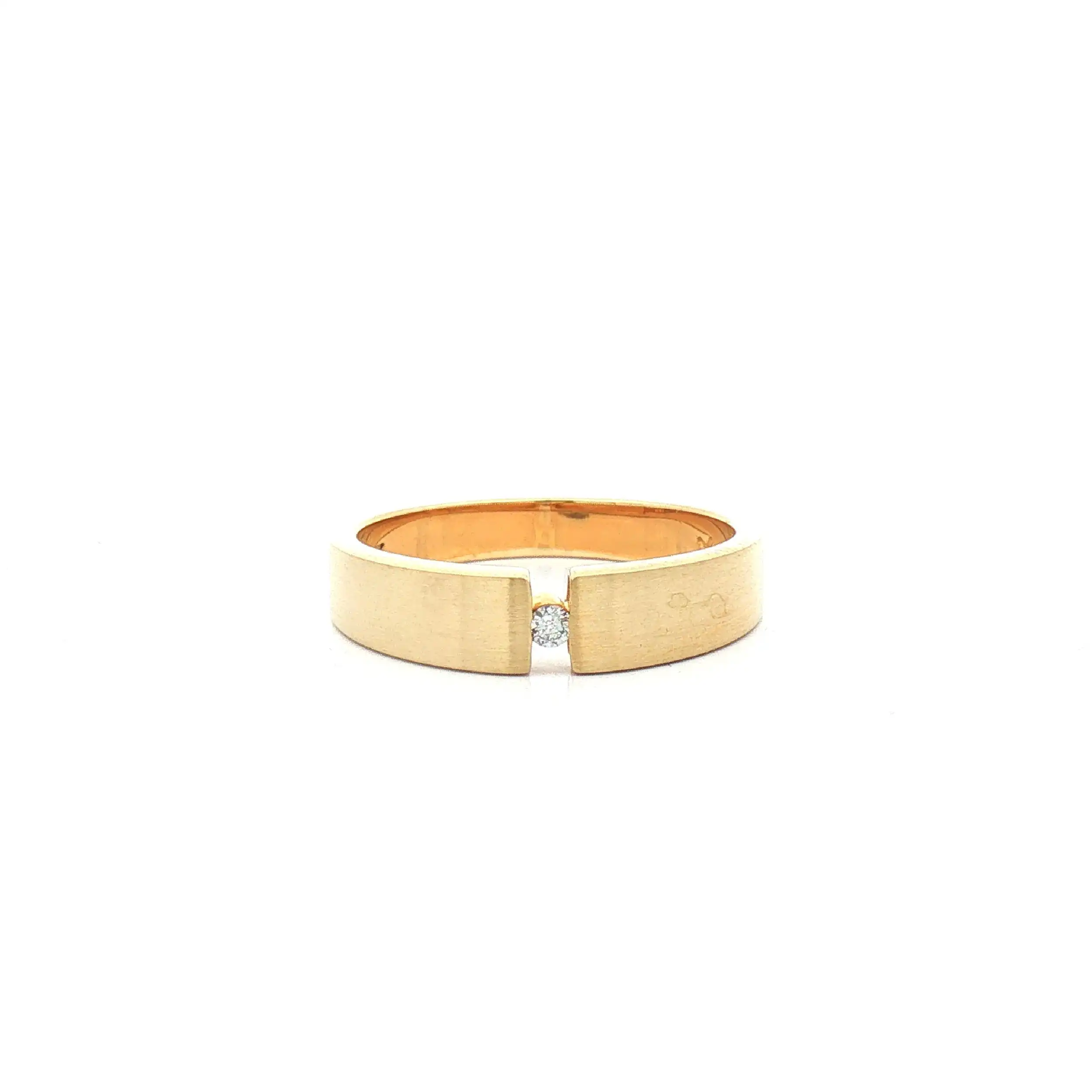 Ring Gelbgold mattiert mit Brillant