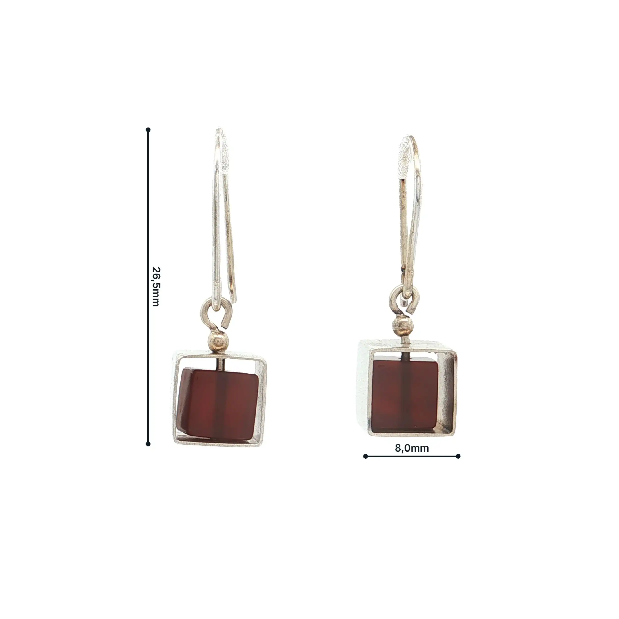 Ohrhänger Silber mit braunem Farbstein Ohrhänger Silber mit braunem Farbstein