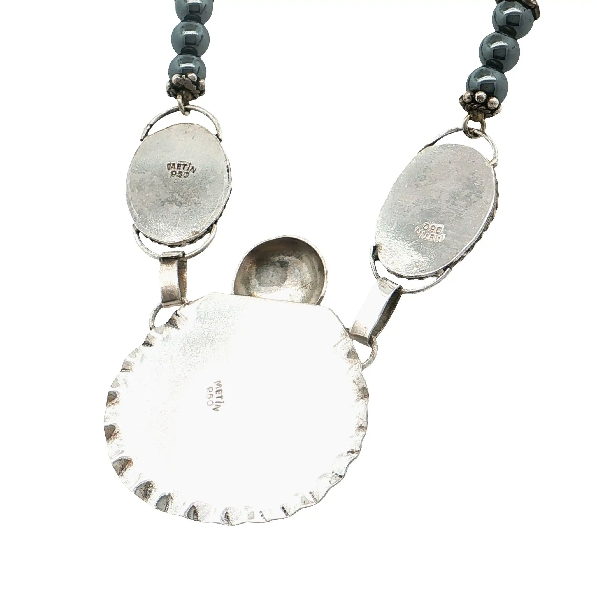 Collier Silber Vintage mit Hämatit Collier Silber Vintage mit Hämatit
