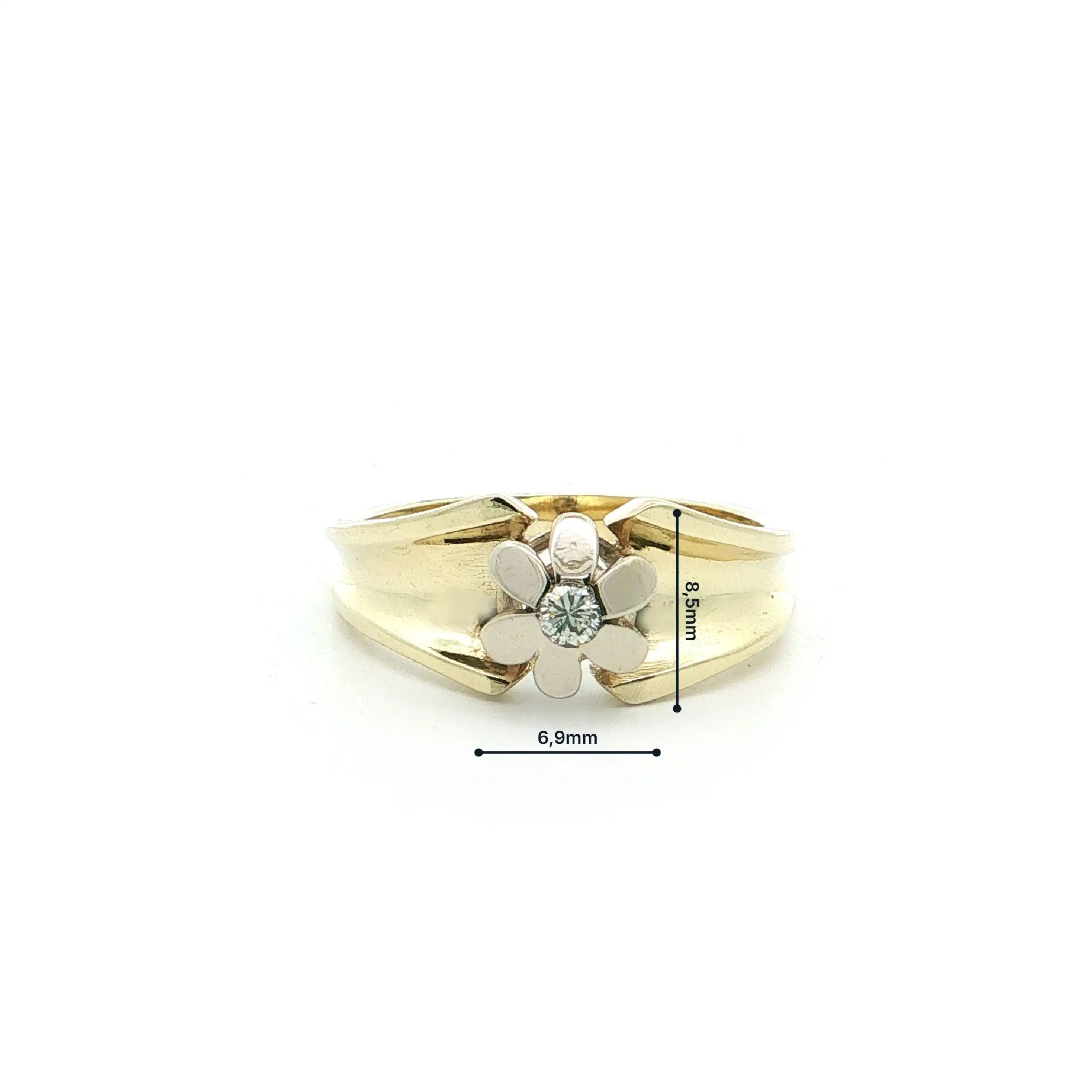 Ring Bicolor mit Brillant