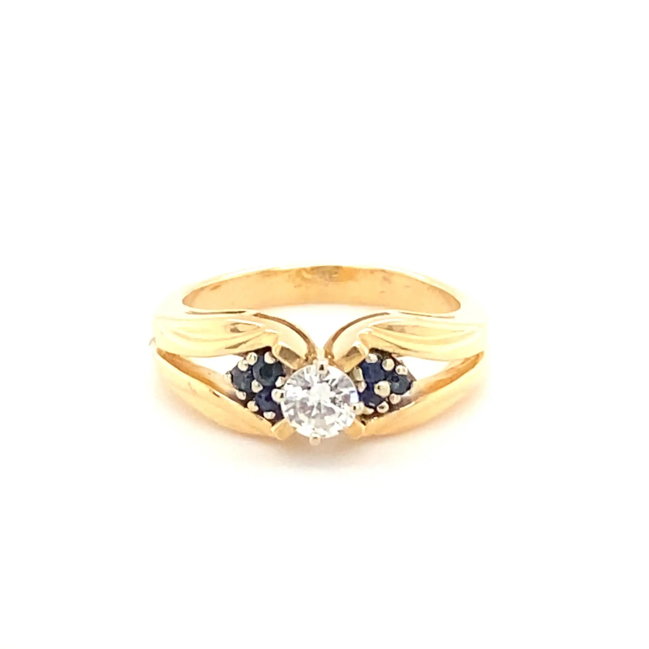 Ring Gelbgold mit Saphiren & Brillant Ring Gelbgold mit Saphiren & Brillant