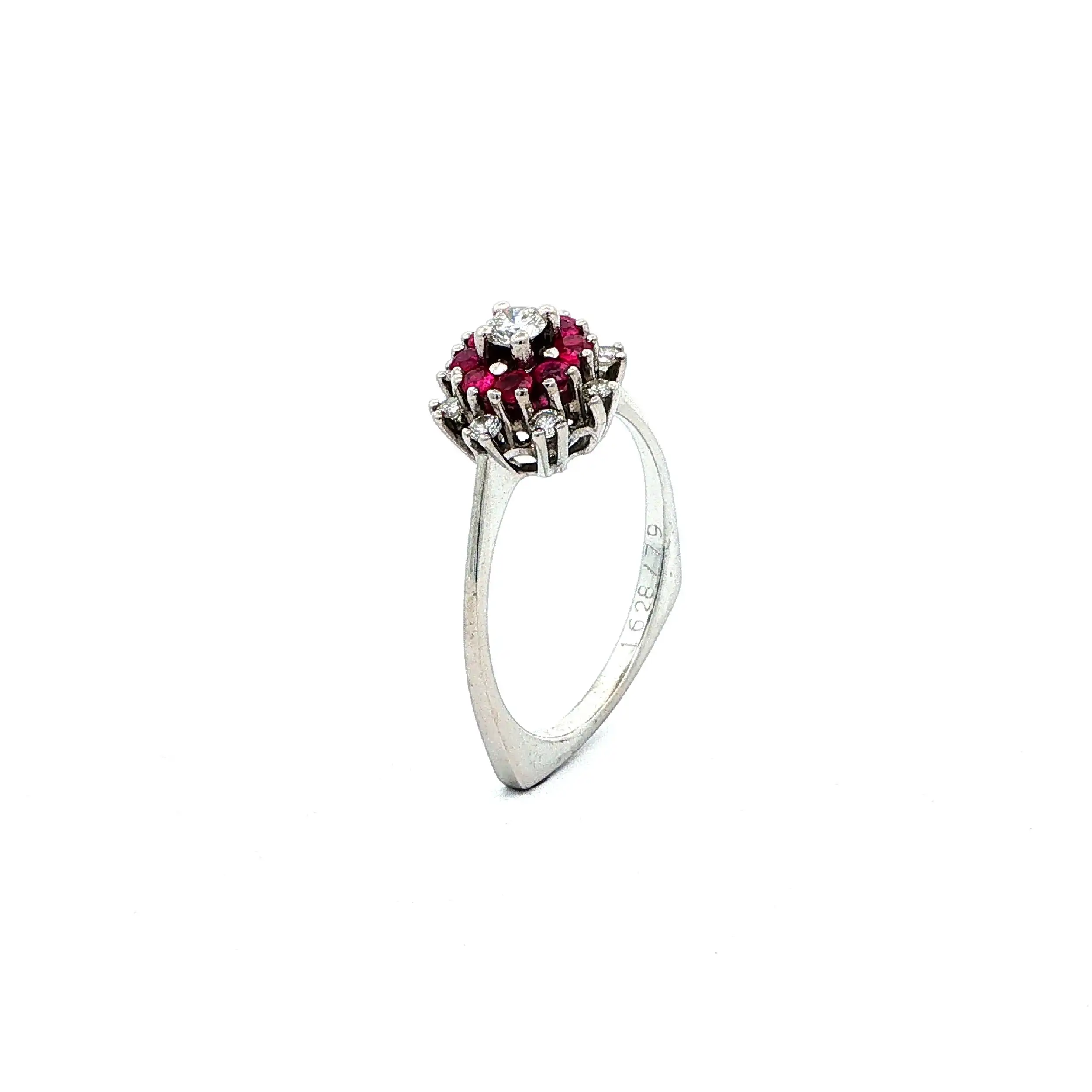 Ring Weißgold mit Rubinen & Brillanten