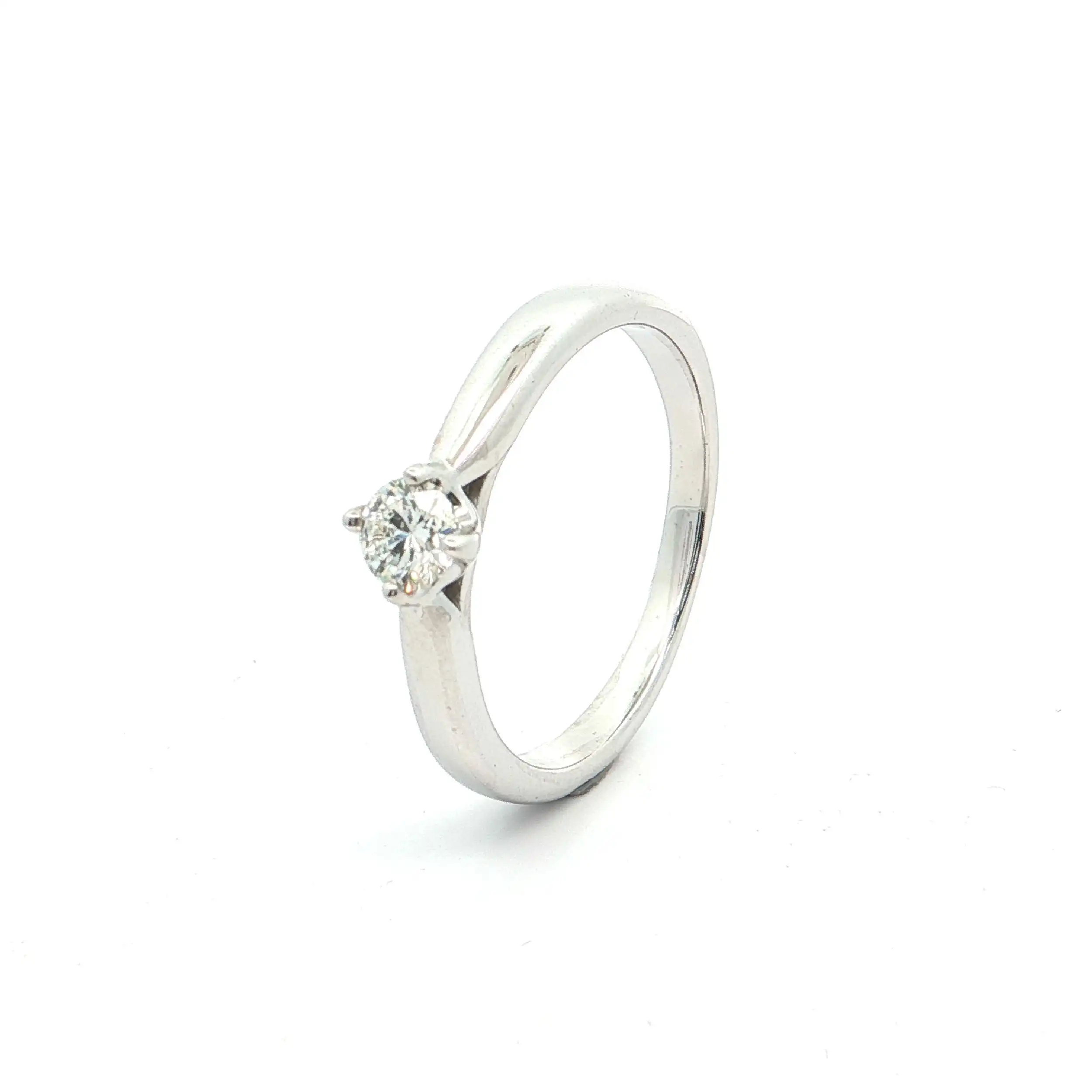 Solitärring Weißgold mit Brillant 0,15ct