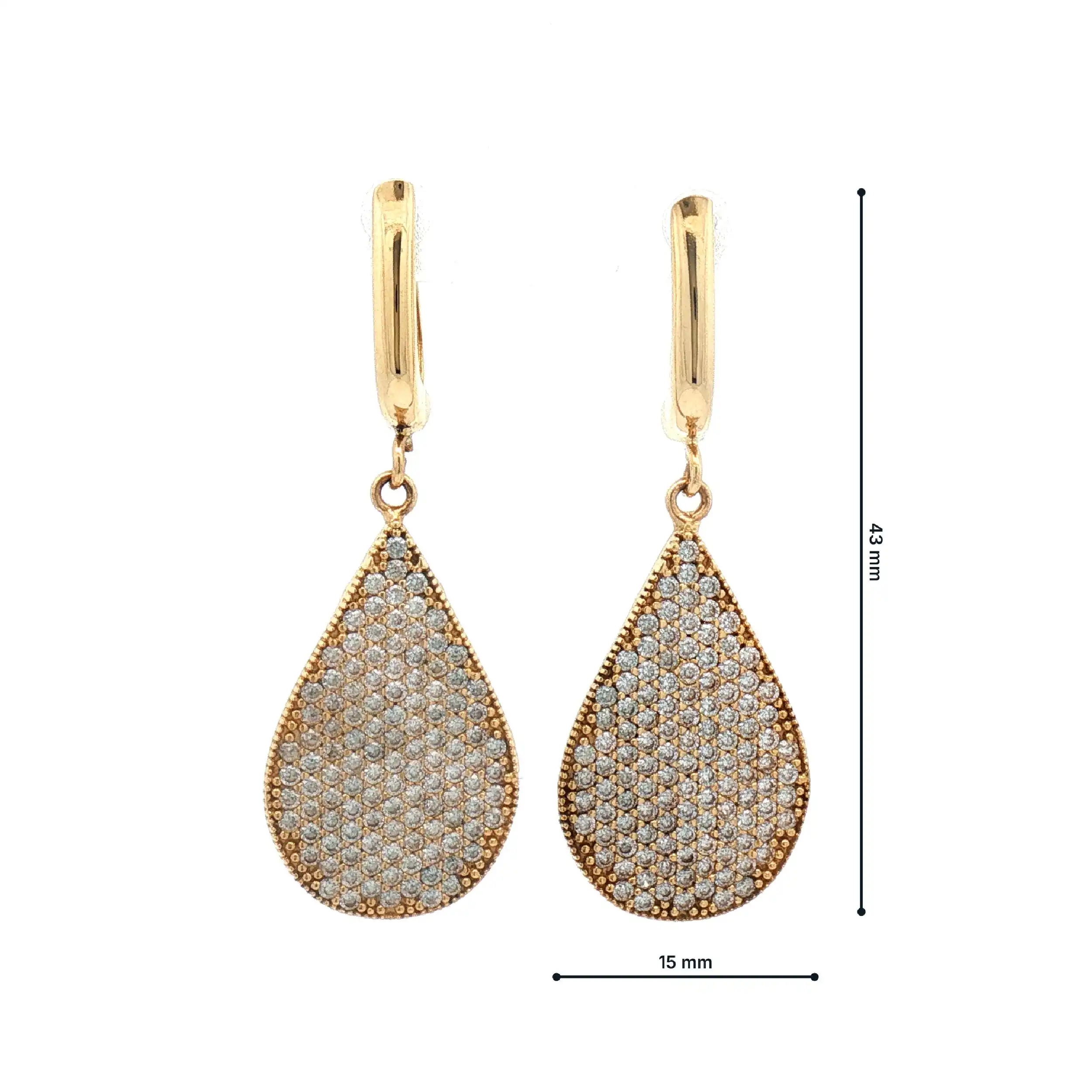 Ohrhänger Gelbgold mit Zirkonia