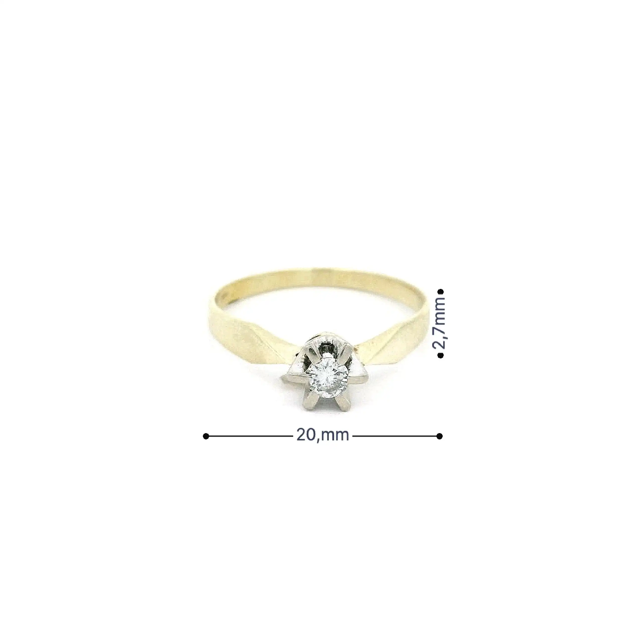 Ring Bicolor mit Brillant Solitär