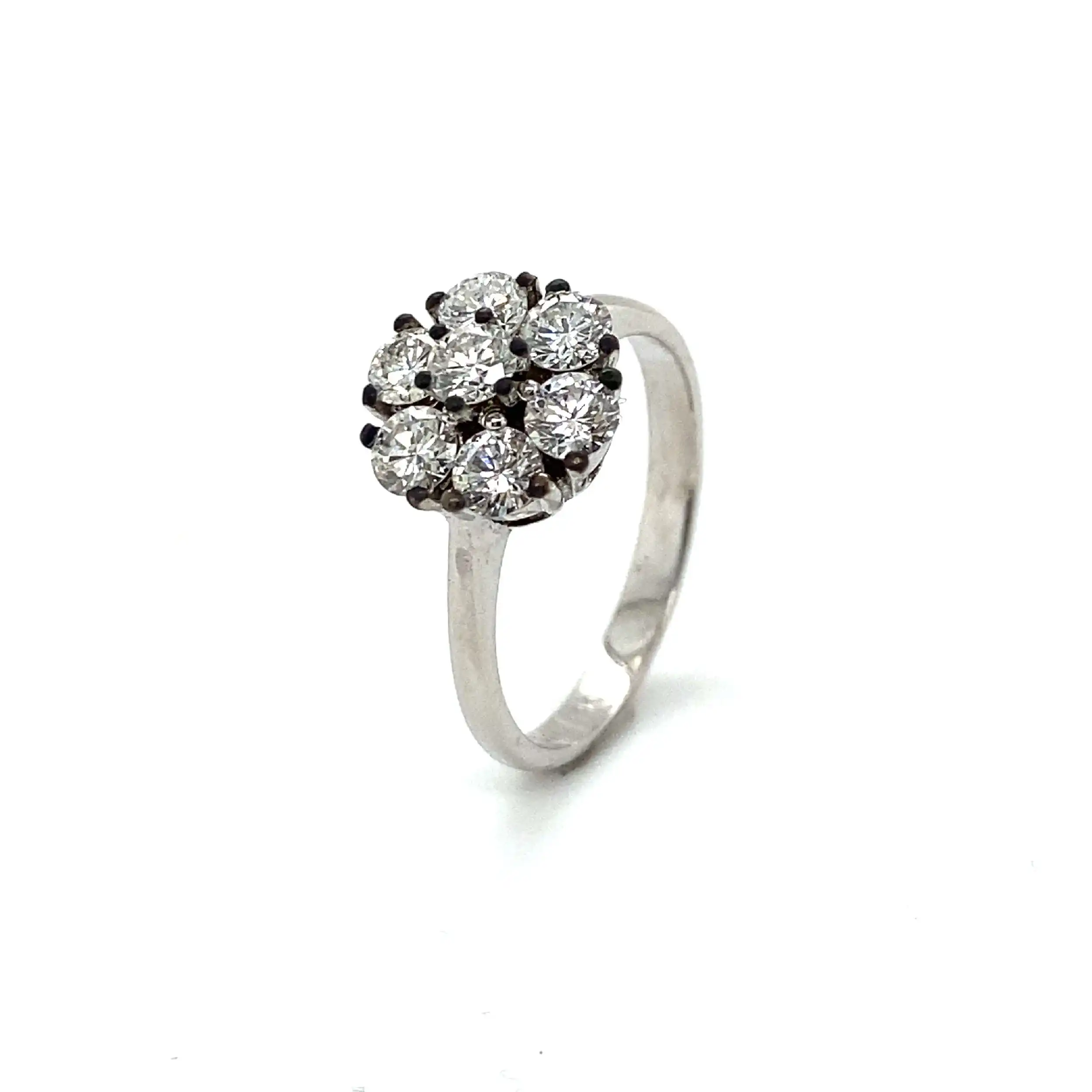 Ring Weißgold Blume mit 7 Brillanten Ring Weißgold Blume mit 7 Brillanten