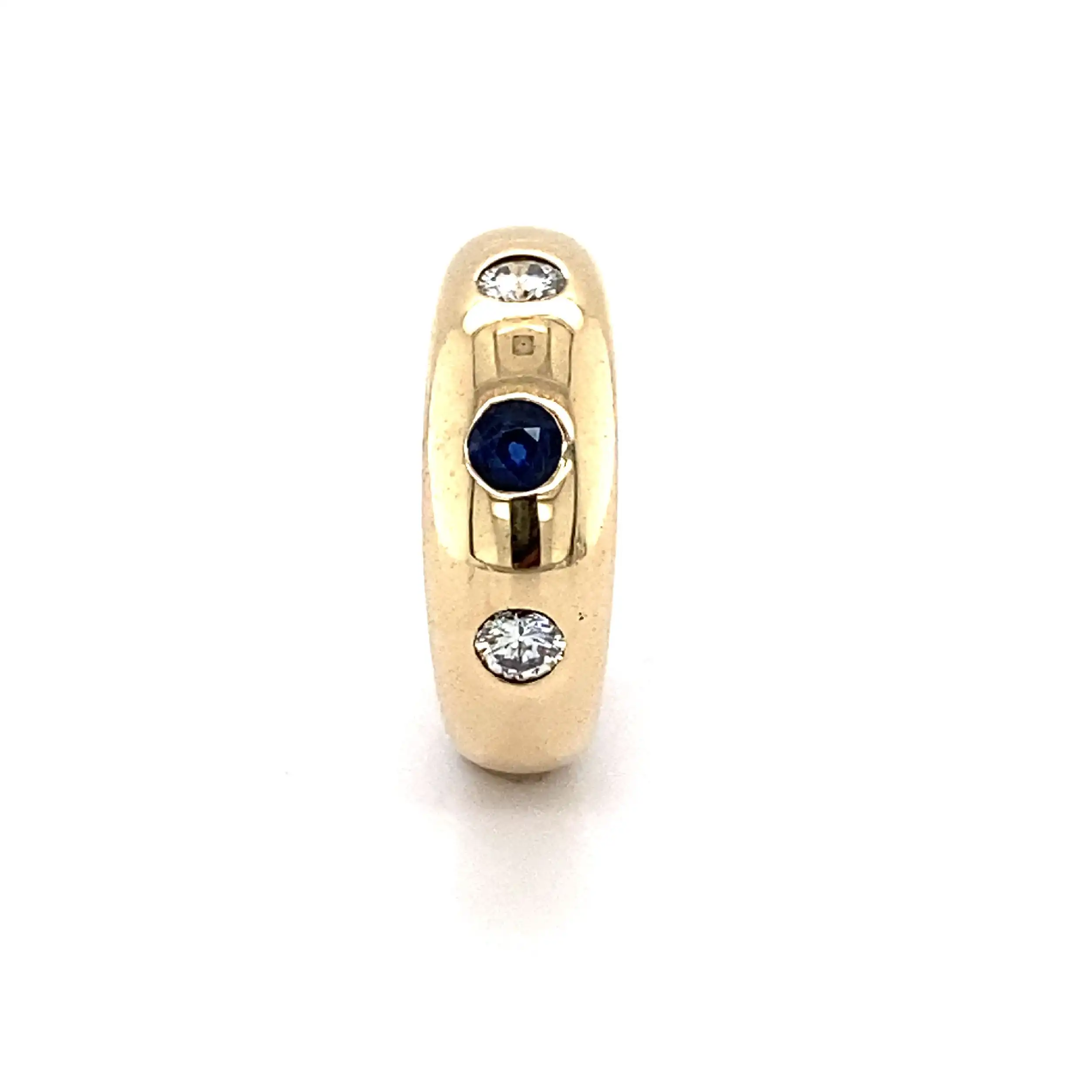 Ring Gelbgold mit Brillanten und blauem Farbstein Ring Gelbgold mit Brillanten und blauem Farbstein
