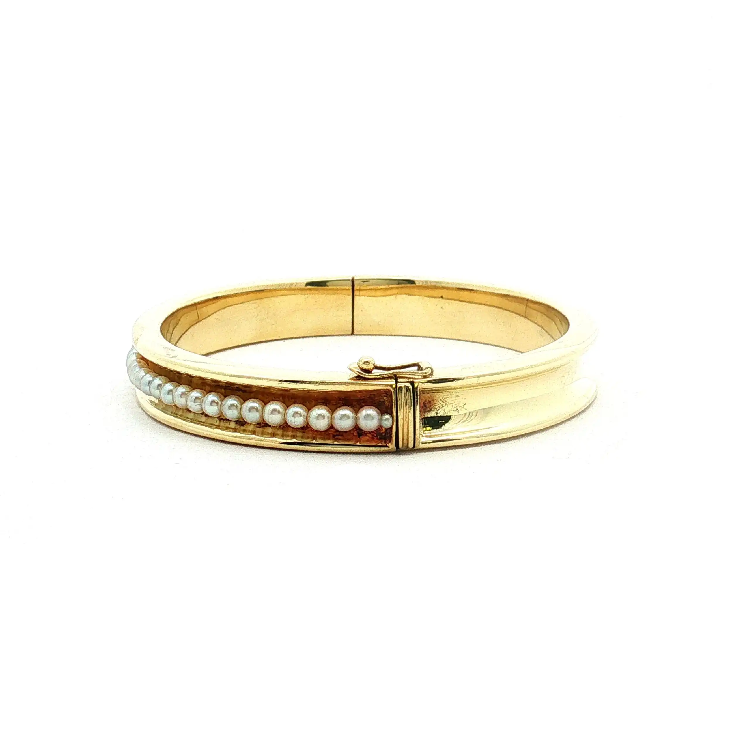 Armreif Gelbgold mit Perlen