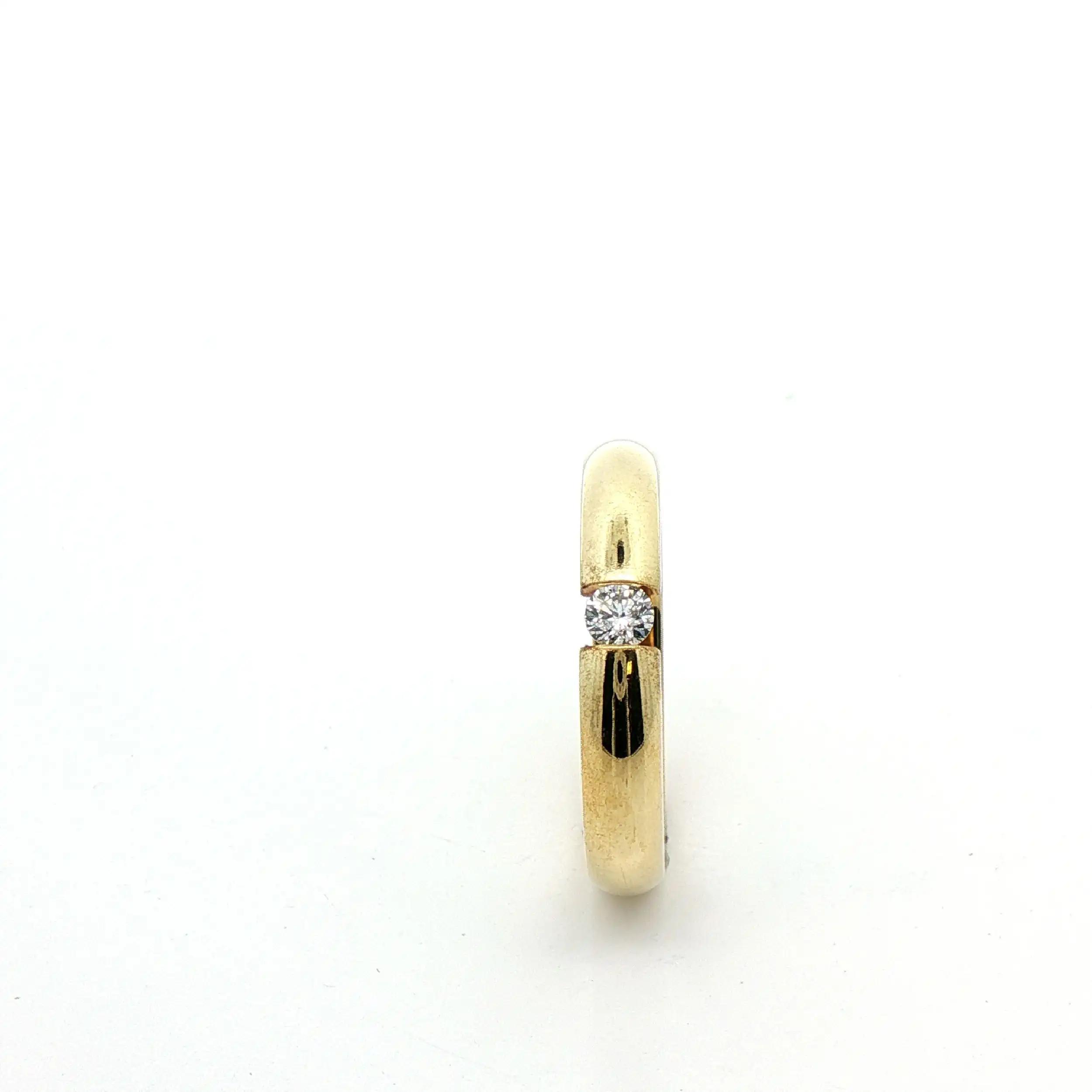 RIng Weißgold mit Brillant,graviert mit 0,12 ct W/P1