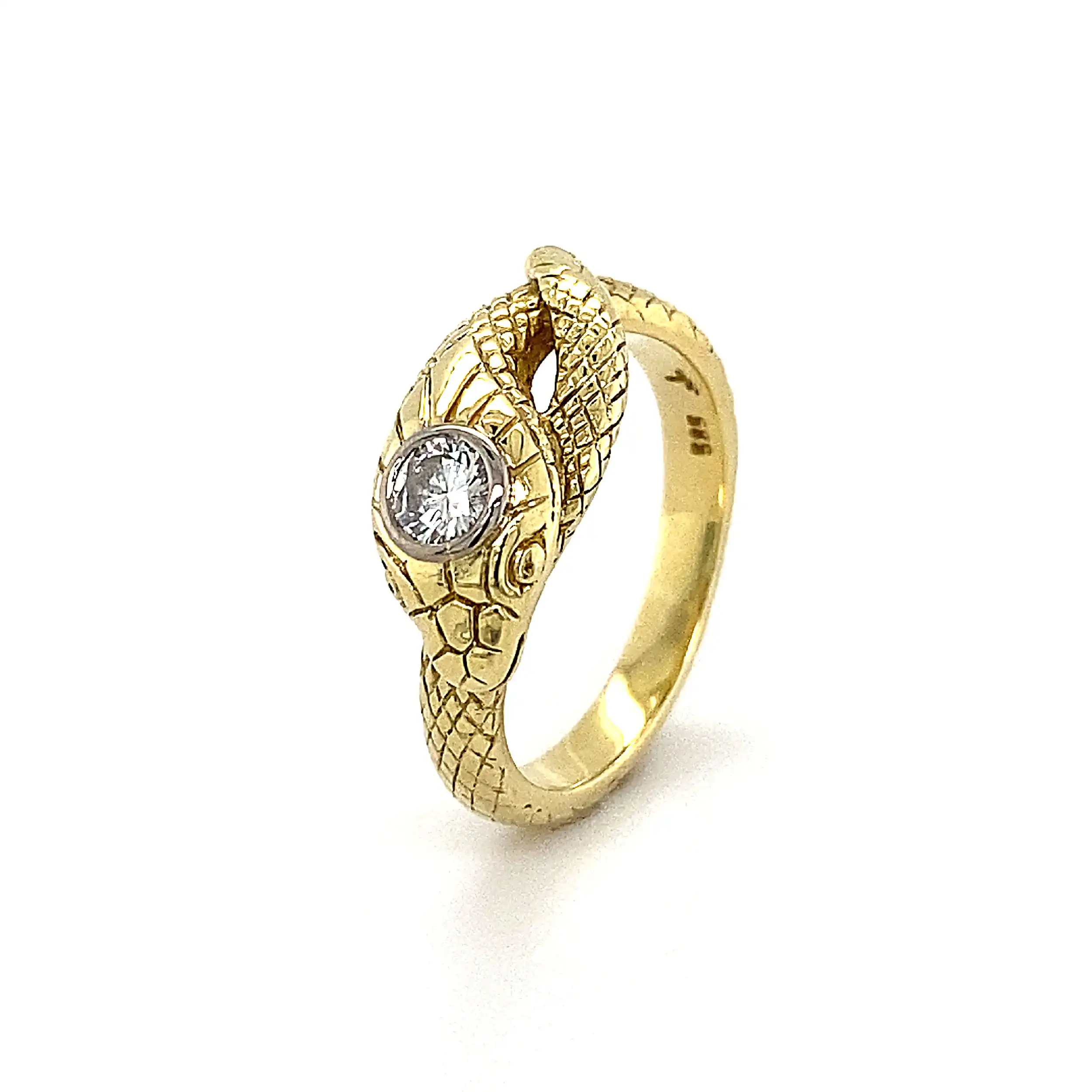 Ring Gelbgold Schlange mit Brillant Ring Gelbgold Schlange mit Brillant