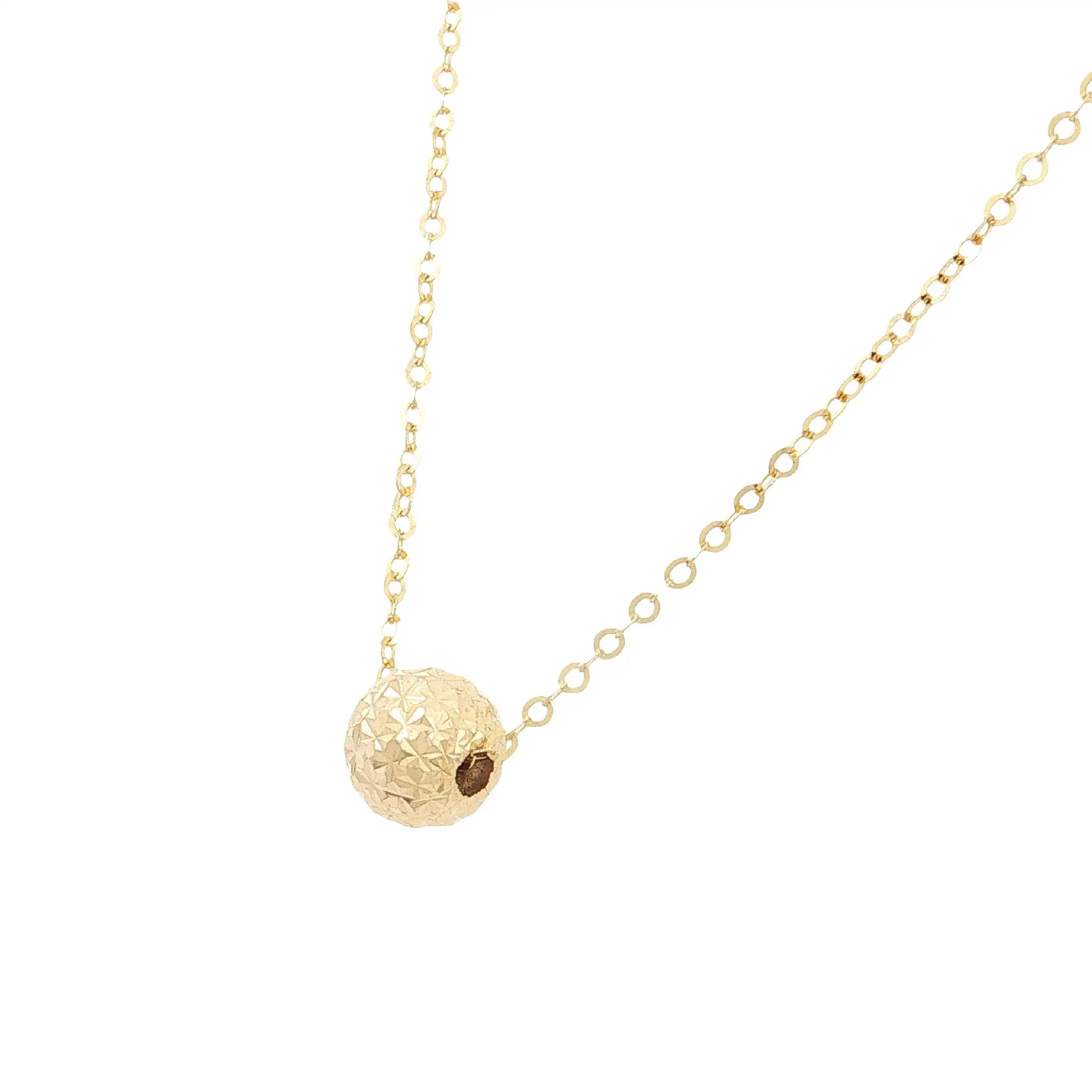 Kette Gelbgold mit Kugelanhänger diamantiert
