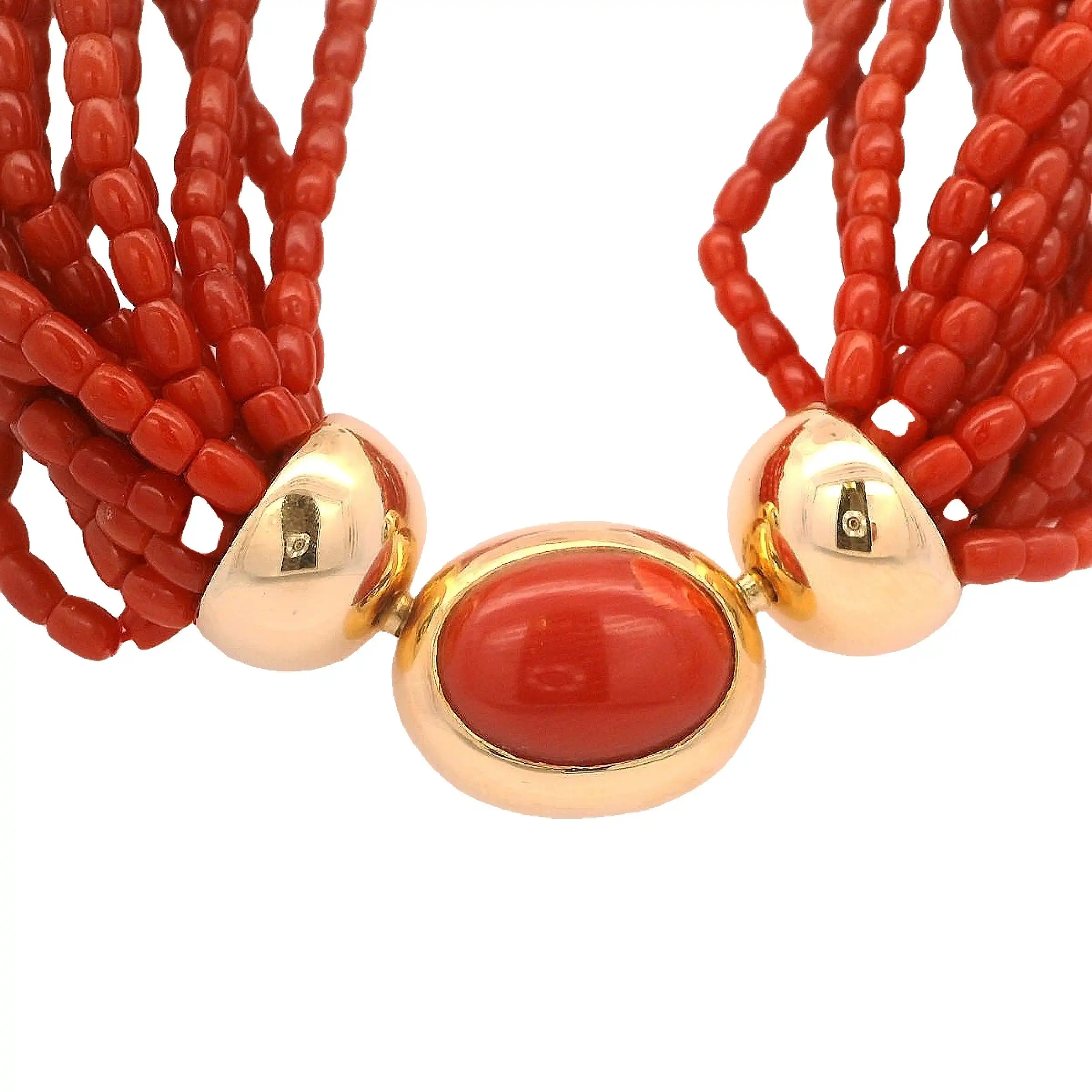Kette mit Koralle und Goldschloss Kette mit Koralle und Goldschloss