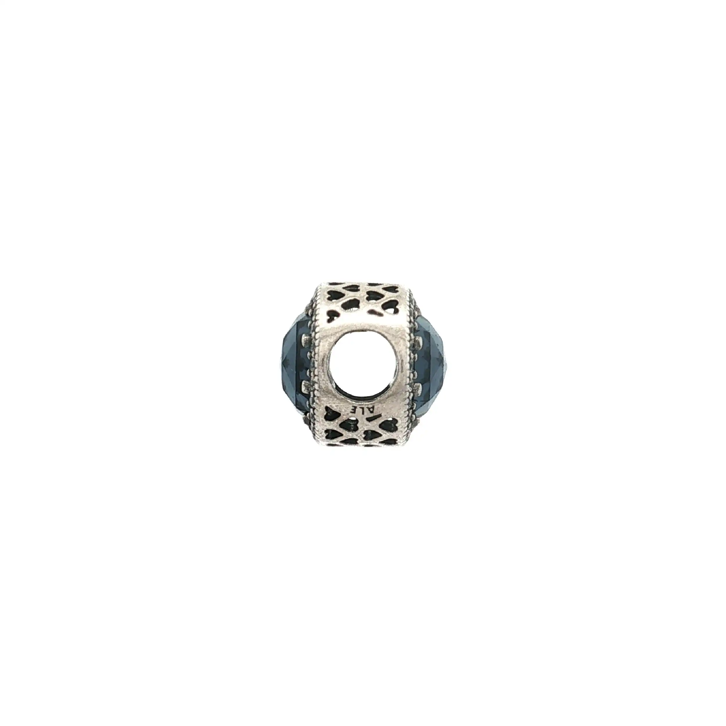 Charm Pandora blau mit Zirko