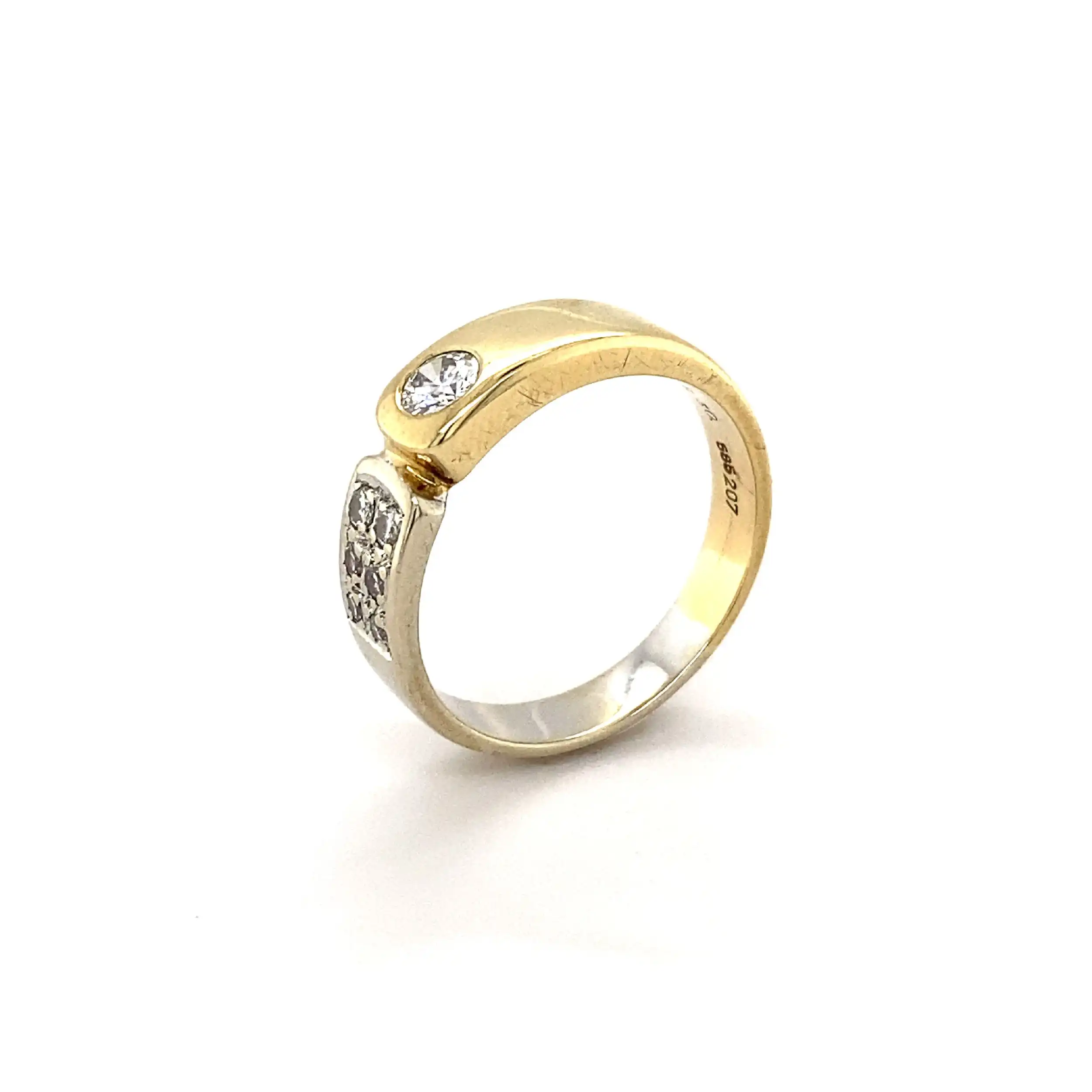 Ring Bicolor mit Brillanten graviert mit 0,3ct Ring Bicolor mit Brillanten graviert mit 0,3ct