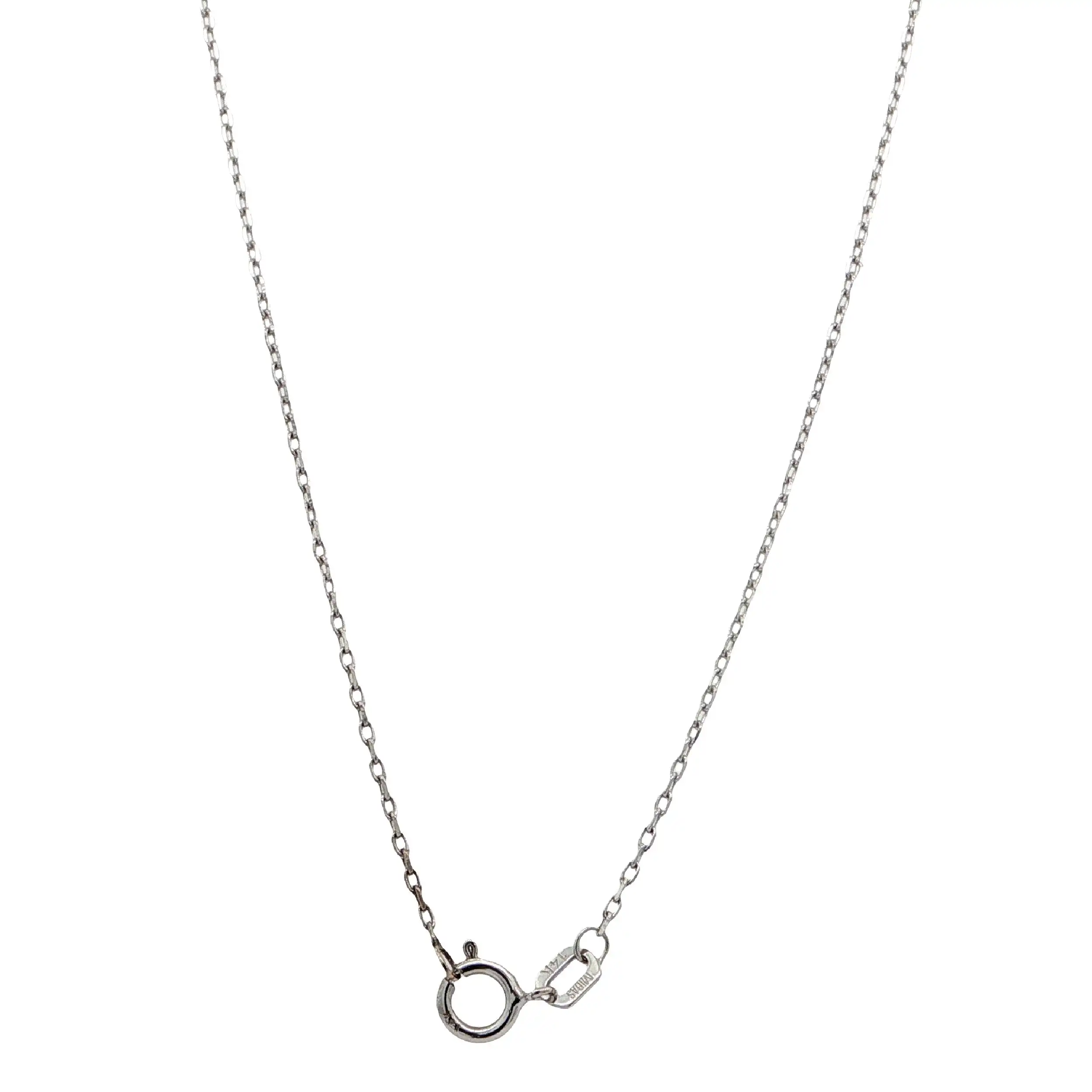 Ankerkette Weißgold mit Anhänger & Zirkonia Ankerkette Weißgold mit Anhänger & Zirkonia