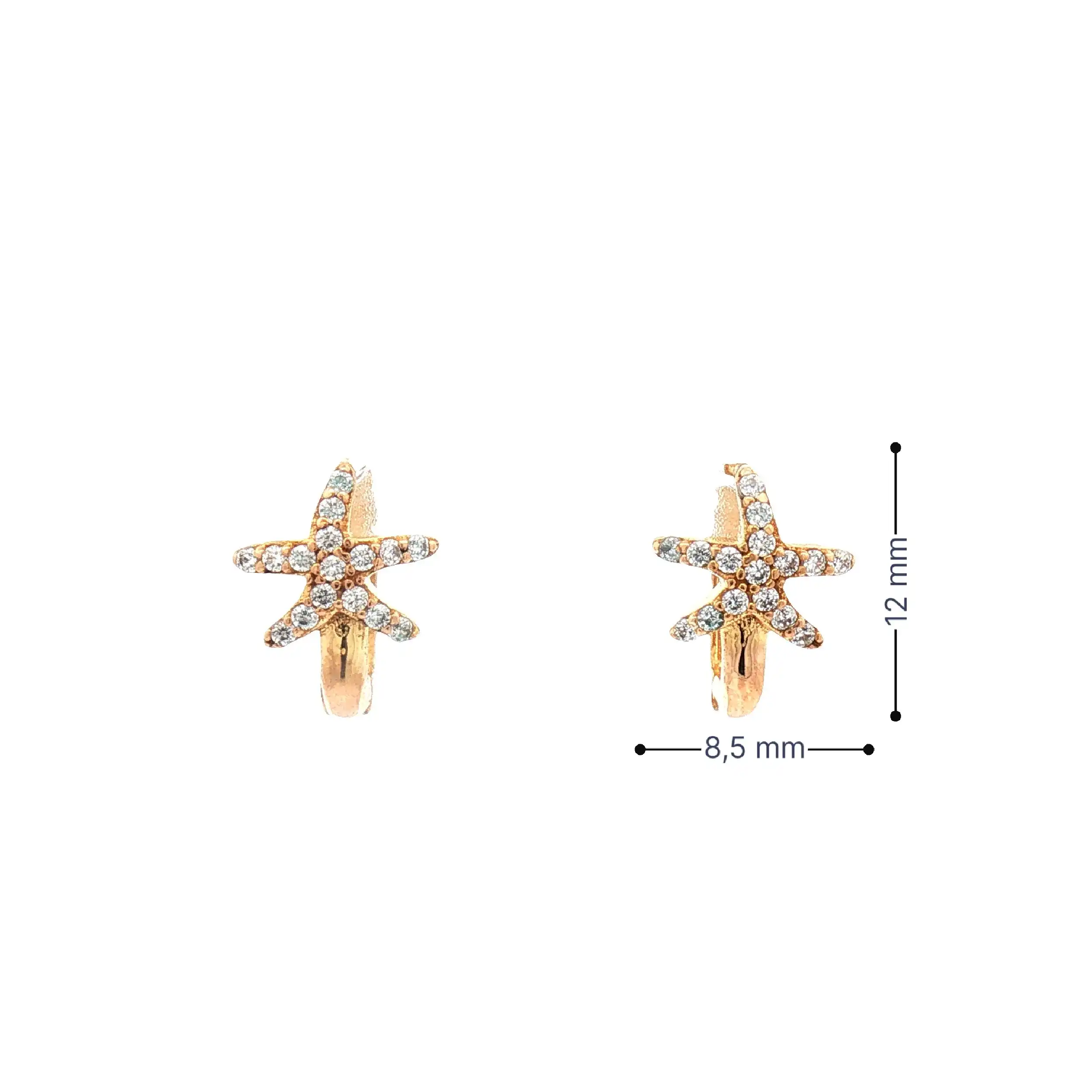 Ohrringe Gelbgold Seestern mit Zirkonia Ohrringe Gelbgold Seestern mit Zirkonia