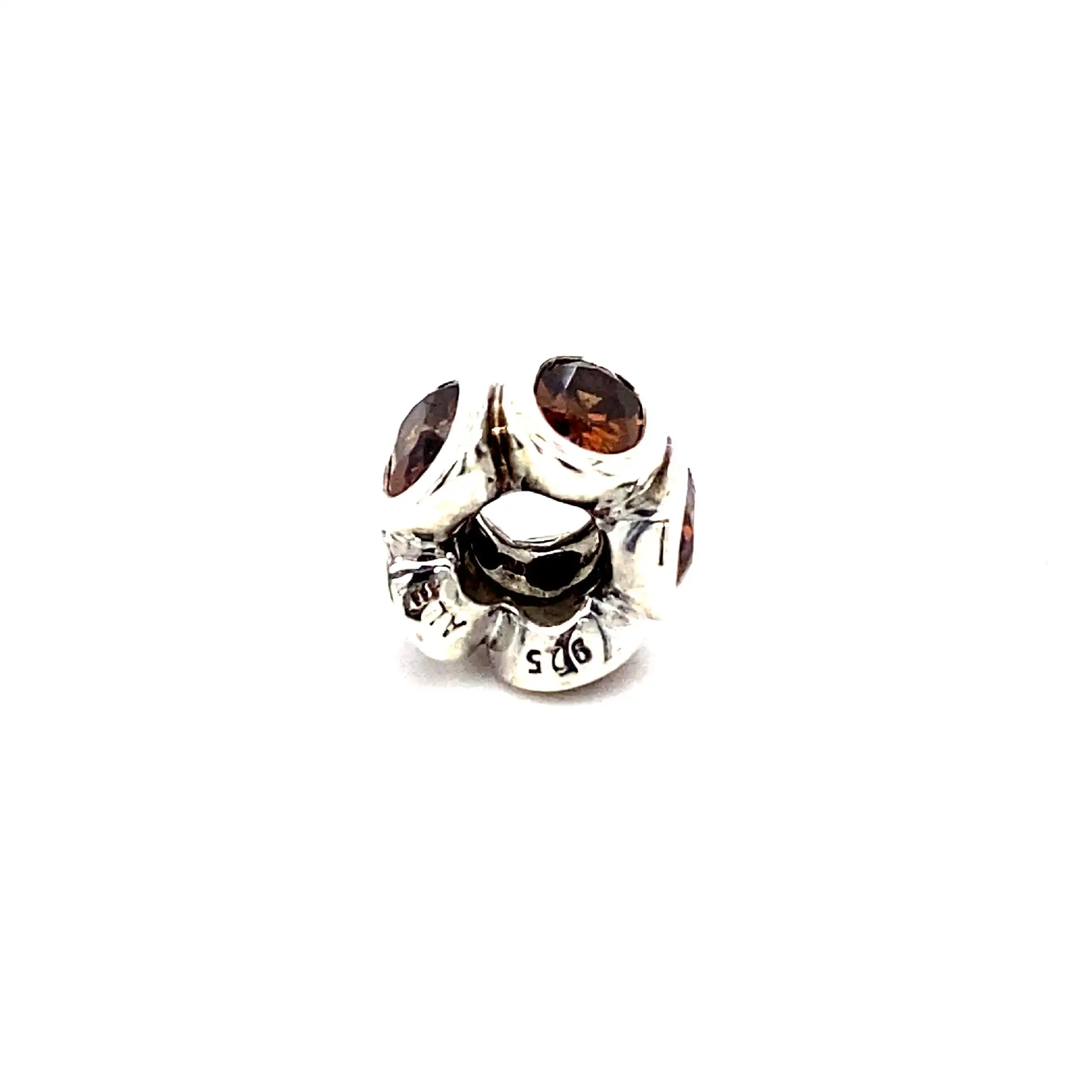 Silberanhänger Pandora Charm - Ovale Lichter mit Braunen Zirkonia Silberanhänger Pandora Charm - Ovale Lichter mit Braunen Zirkonia