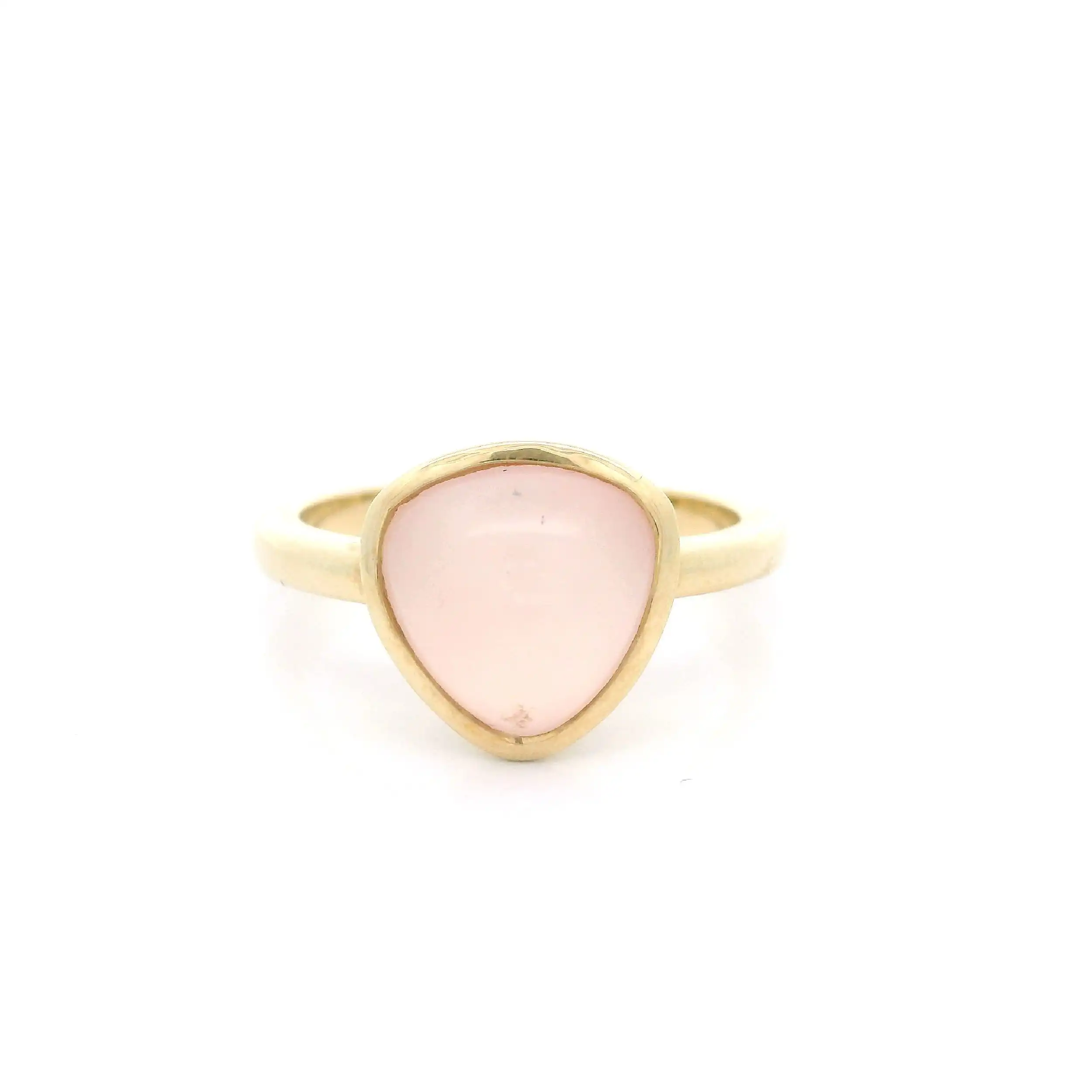 Ring Gelbgold mit Rosenquarz Cabochon Ring Gelbgold mit Rosenquarz Cabochon