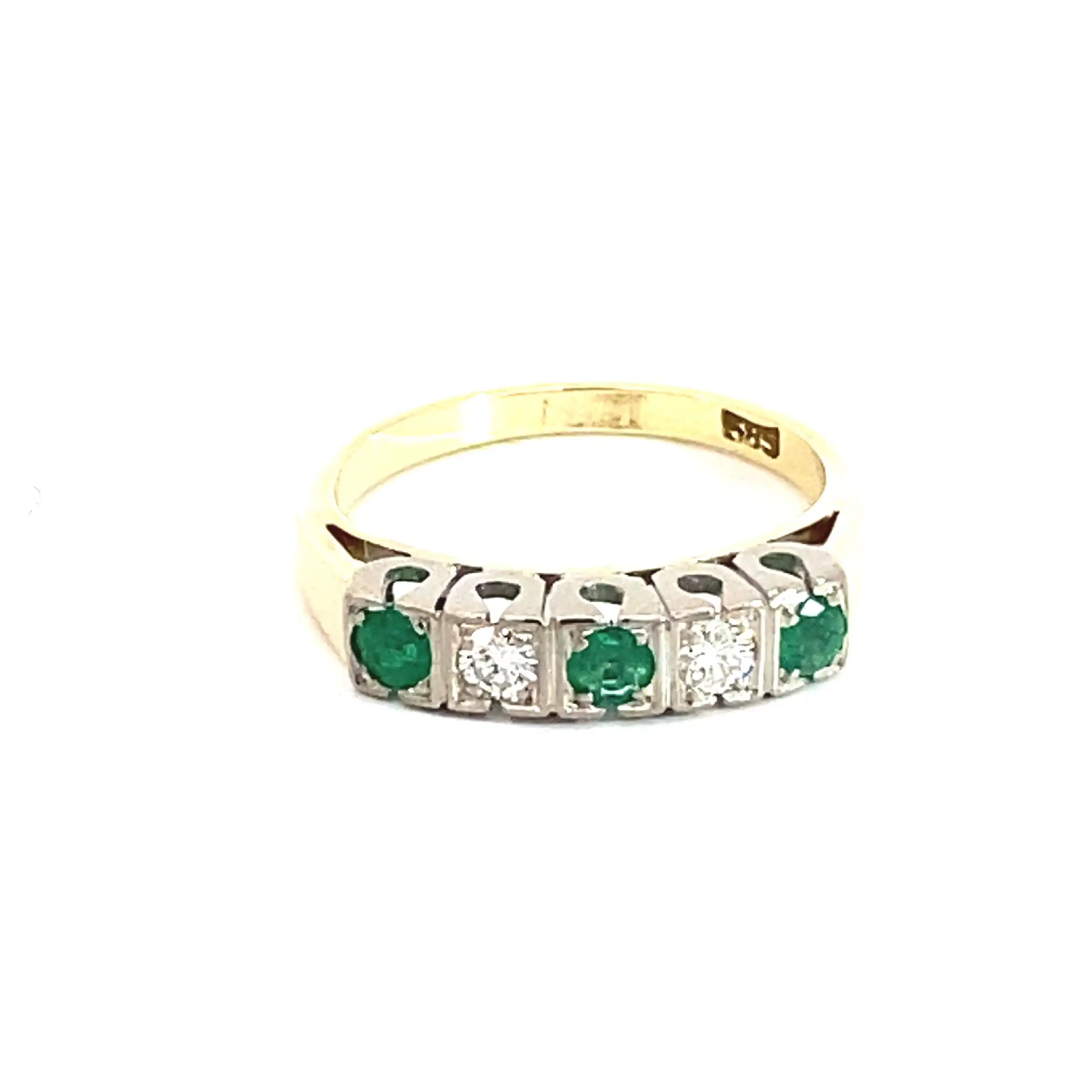Ring Gelbgold mit Brillanten und grünen Farbsteinen Ring Gelbgold mit Brillanten und grünen Farbsteinen