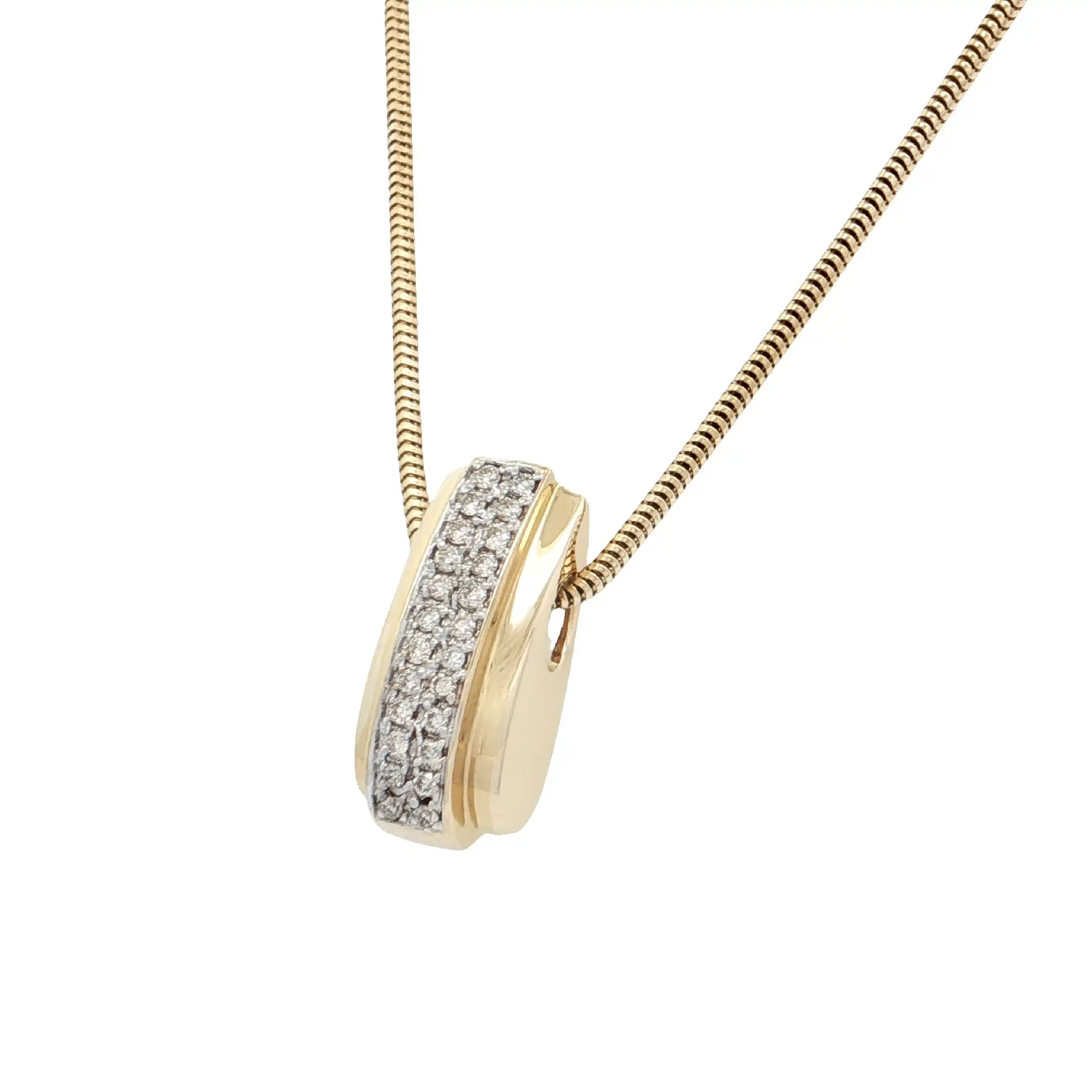 Schlangenkette Bicolor mit Anhänger mit Brillanten Schlangenkette Bicolor mit Anhänger mit Brillanten