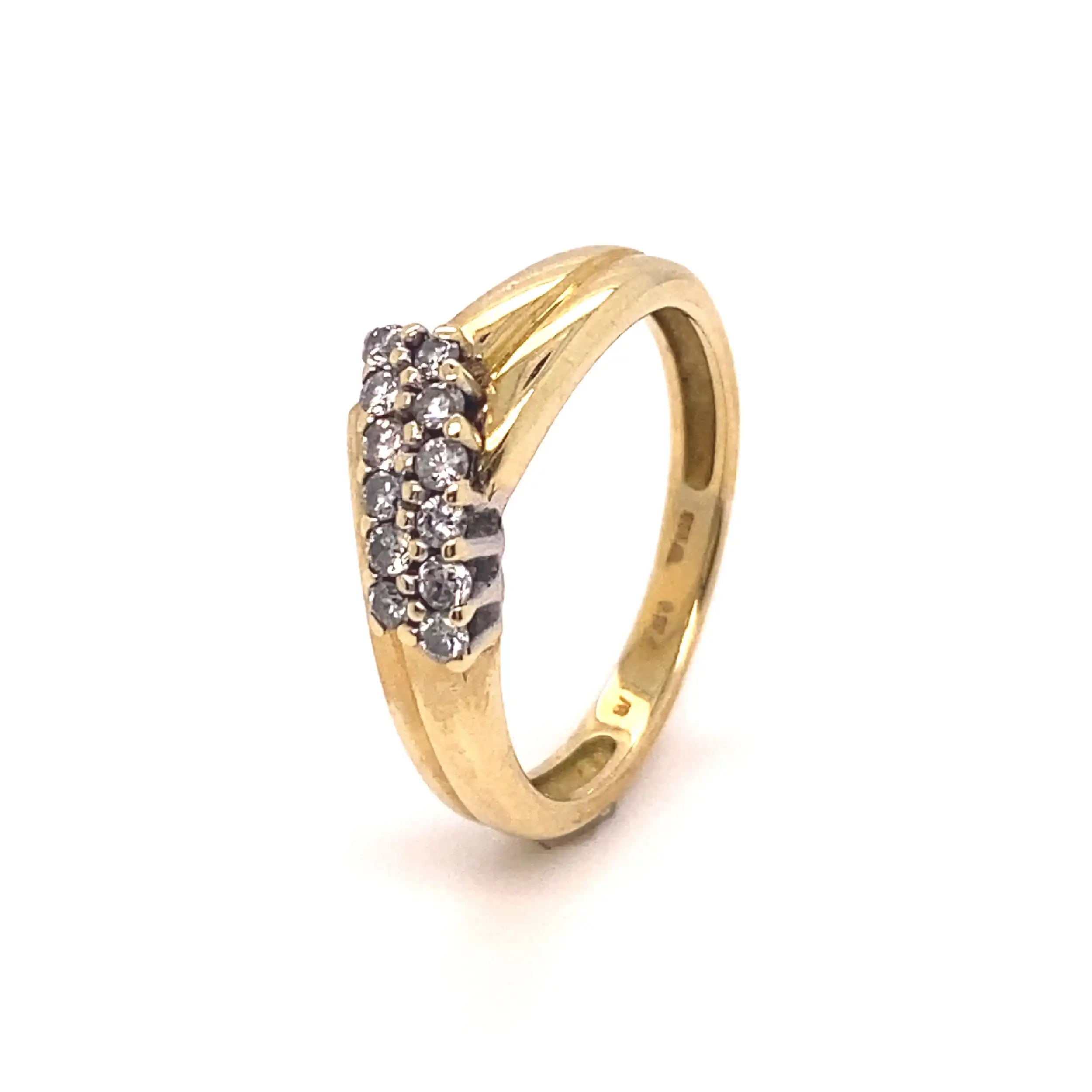 Ring Gelbgold mit 12 Brillanten, graviert mit 0,25ct Ring Gelbgold mit 12 Brillanten, graviert mit 0,25ct
