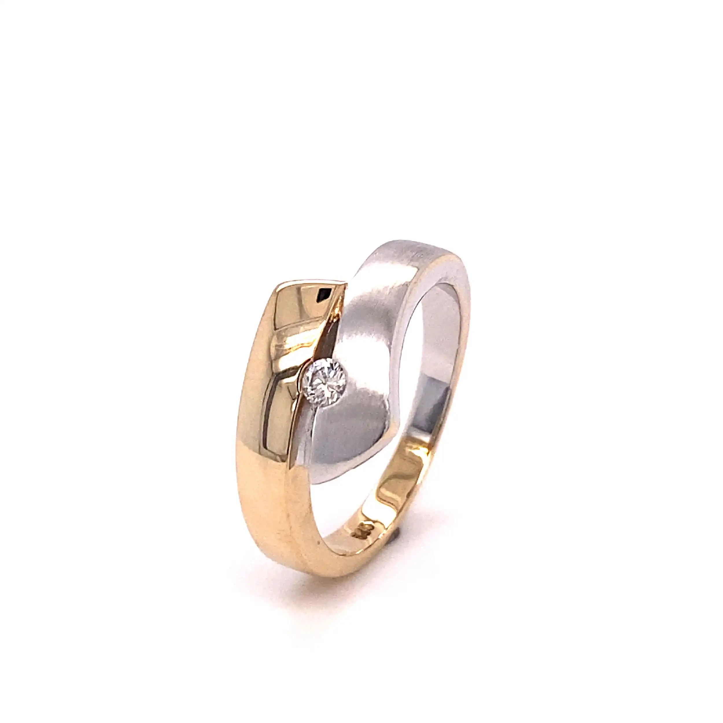 Ring Bicolor mit Solitär Brillant Ring Bicolor mit Solitär Brillant
