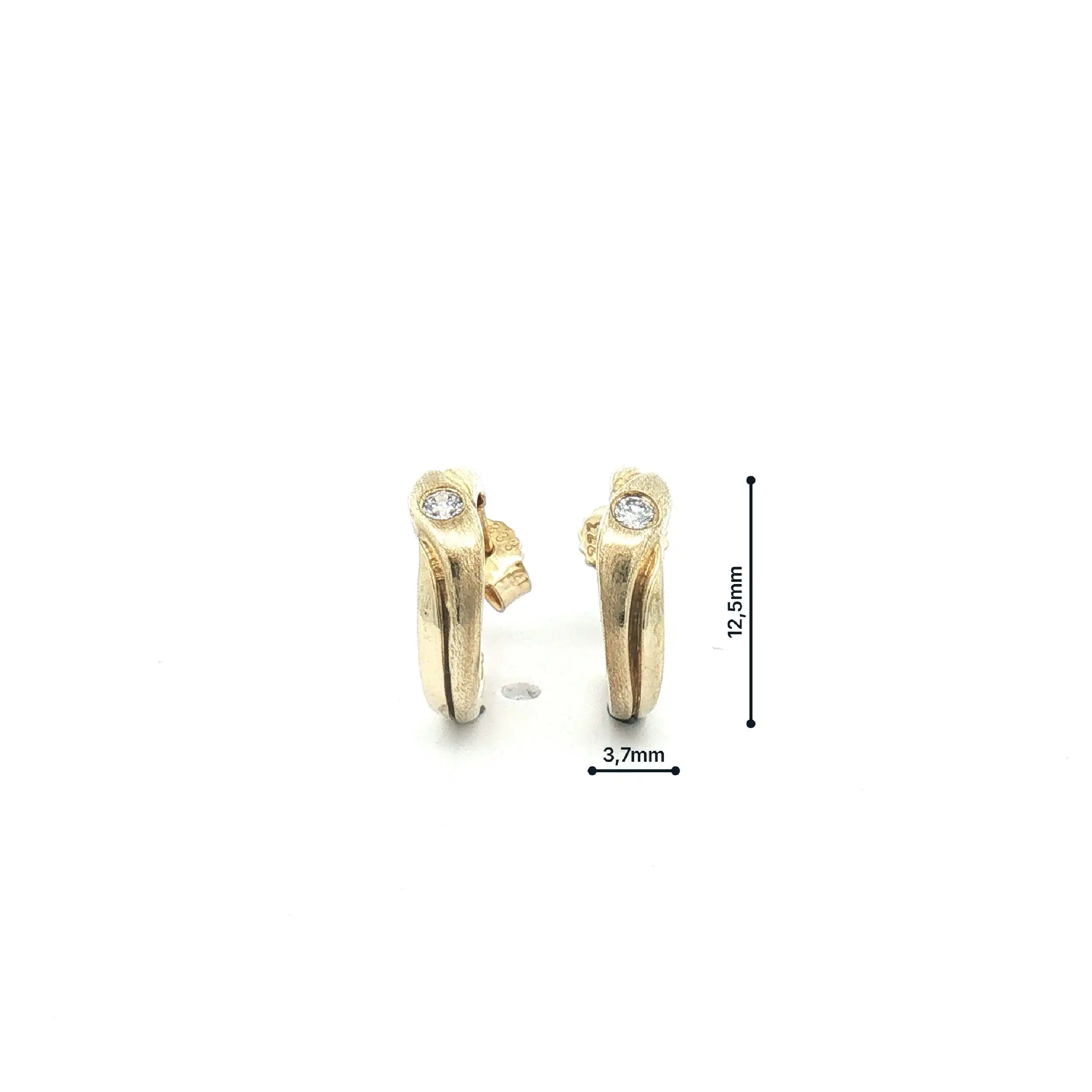 Halbcreolen Gelbgold mit Zirkoniastein