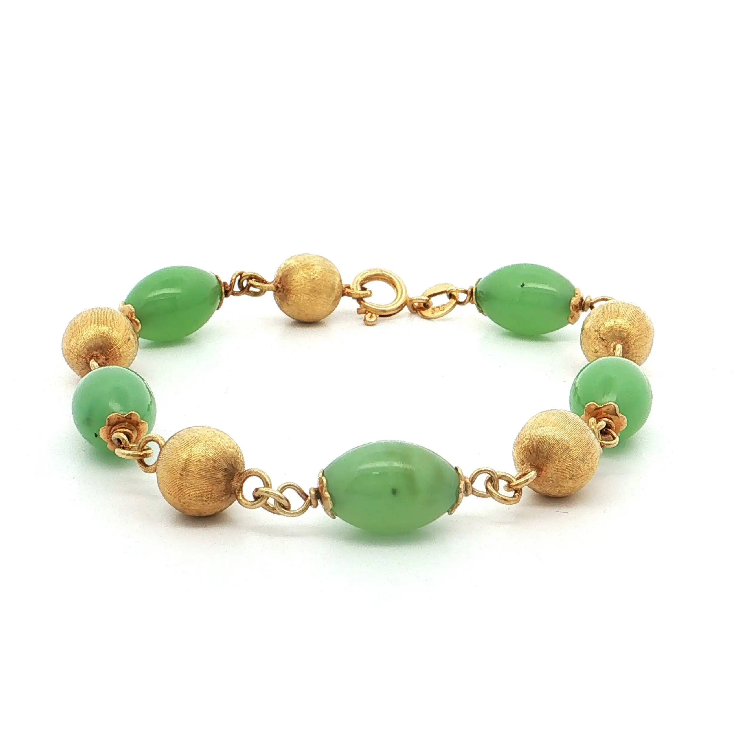 Armband Gelbgold mit Chrysoprasen