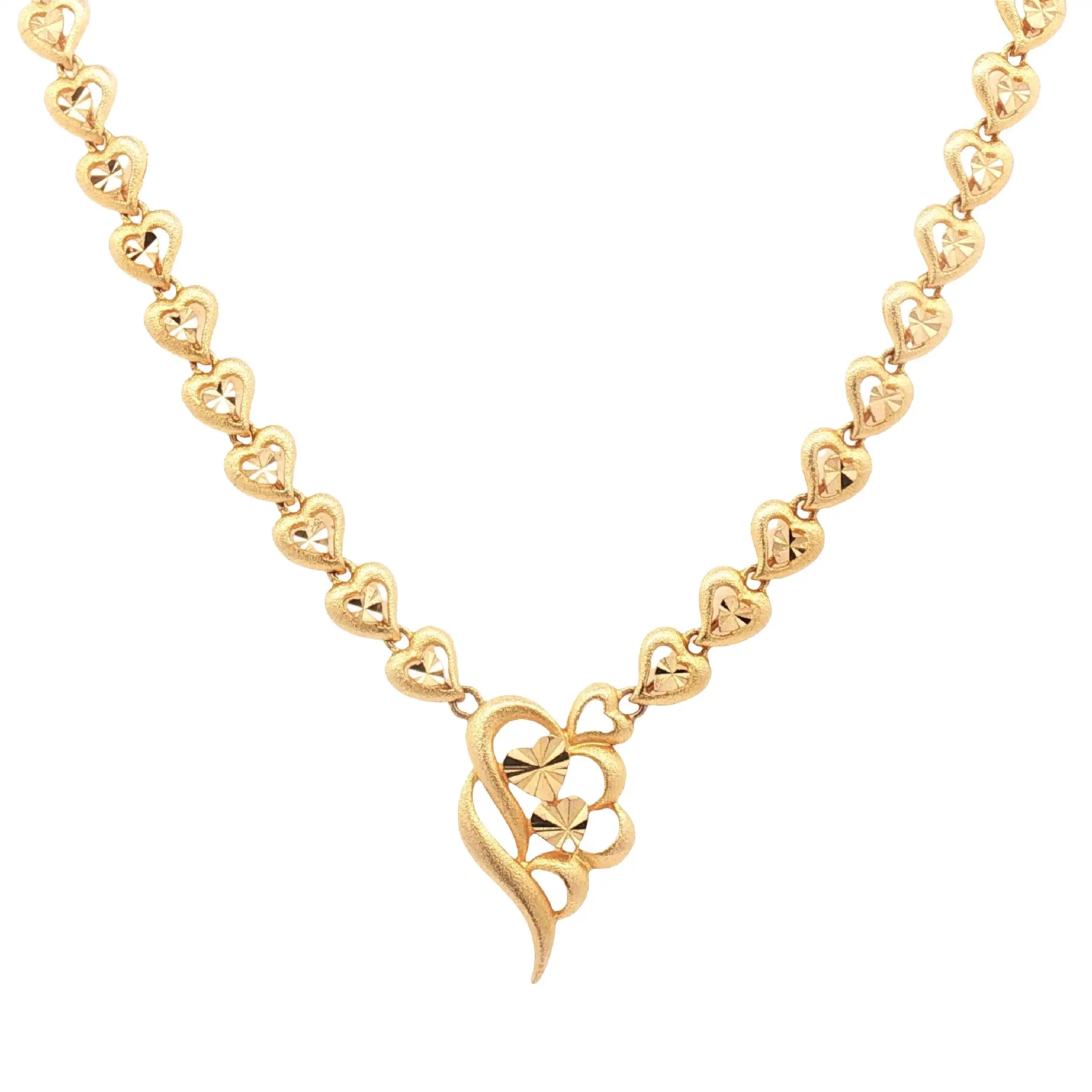 Collier Gelbgold mit Herzen Collier Gelbgold mit Herzen