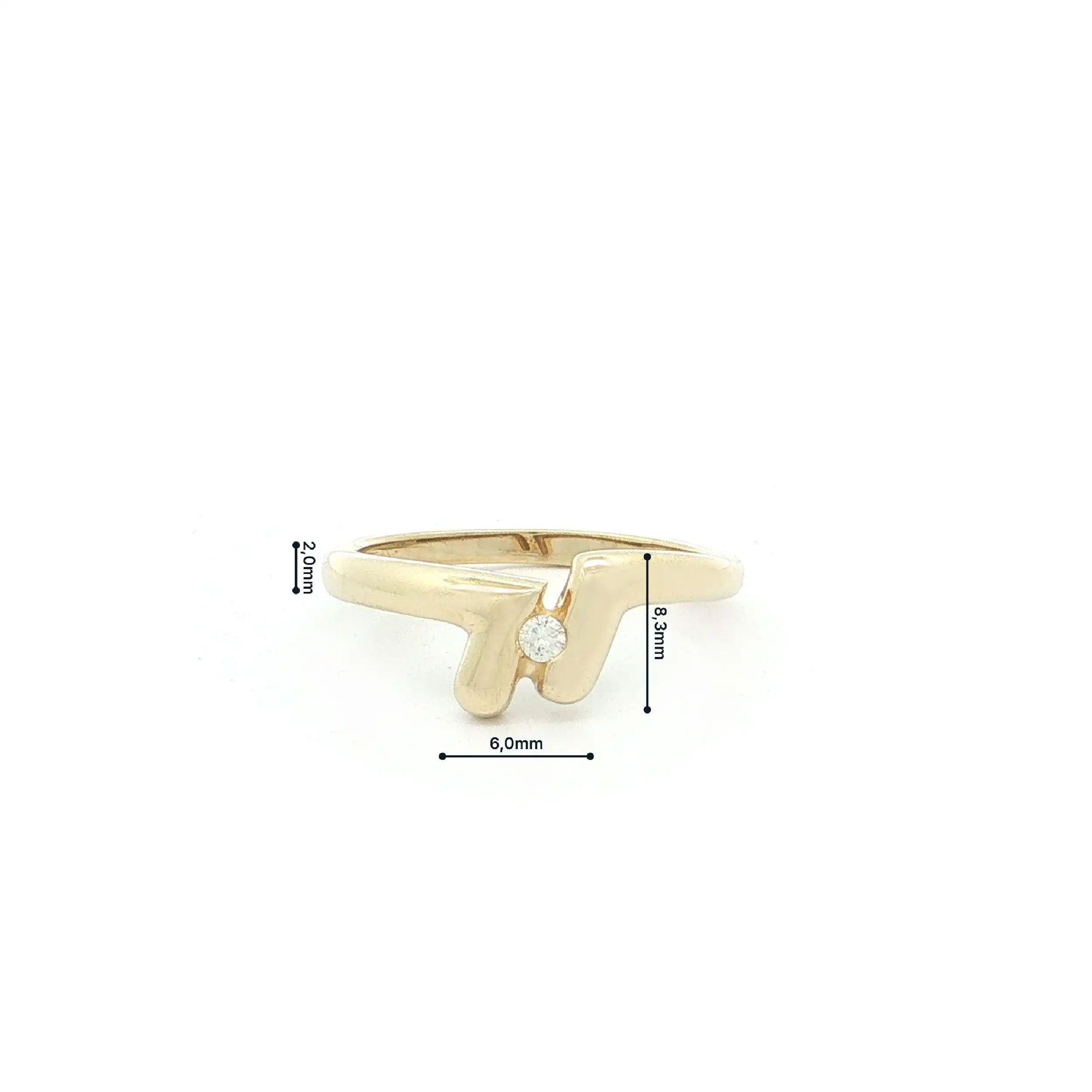 Ring Gelbgold mit Brillant, graviert mit 0,04ct
