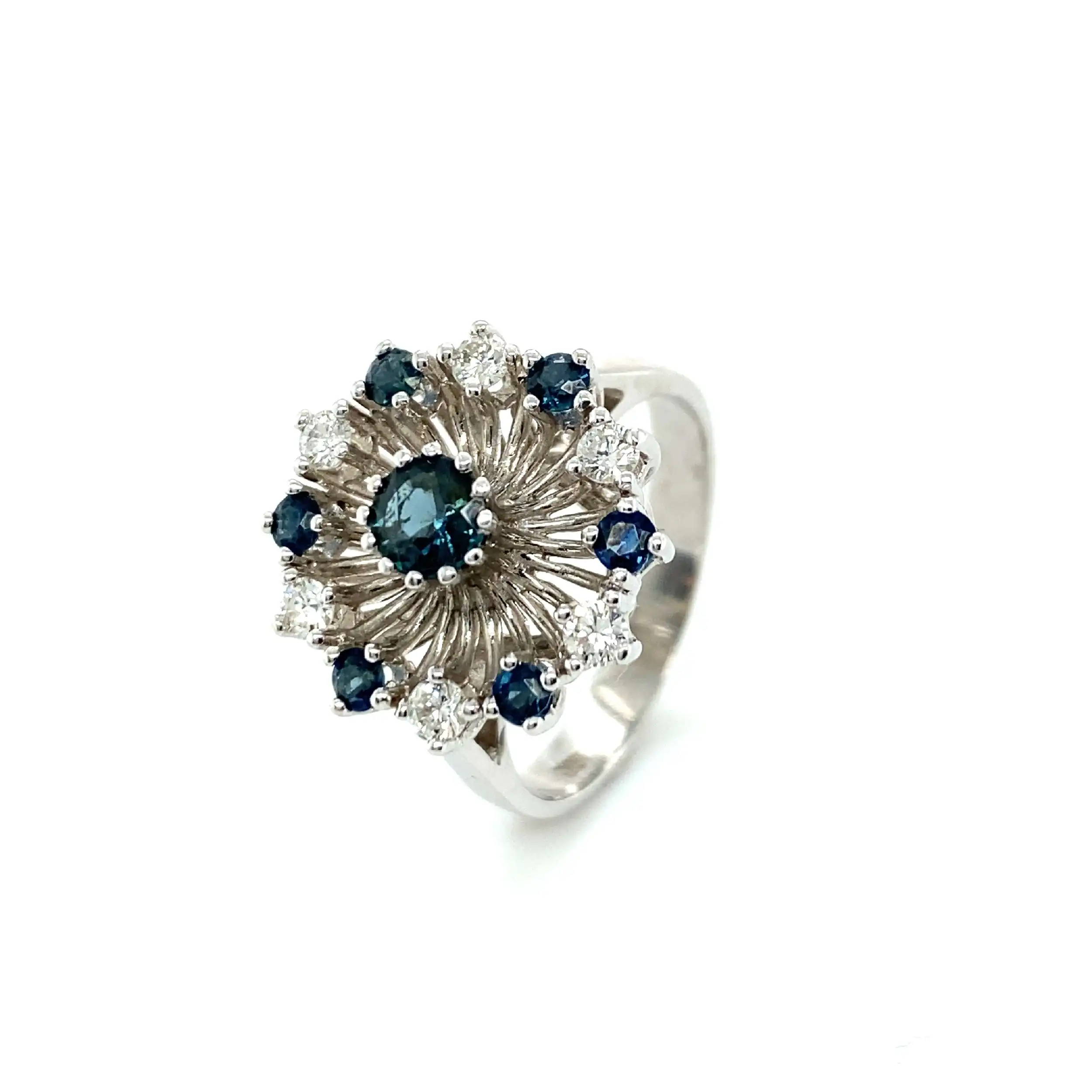 Ring Weißgold mit Saphiren und Brillanten Ring Weißgold mit Saphiren und Brillanten