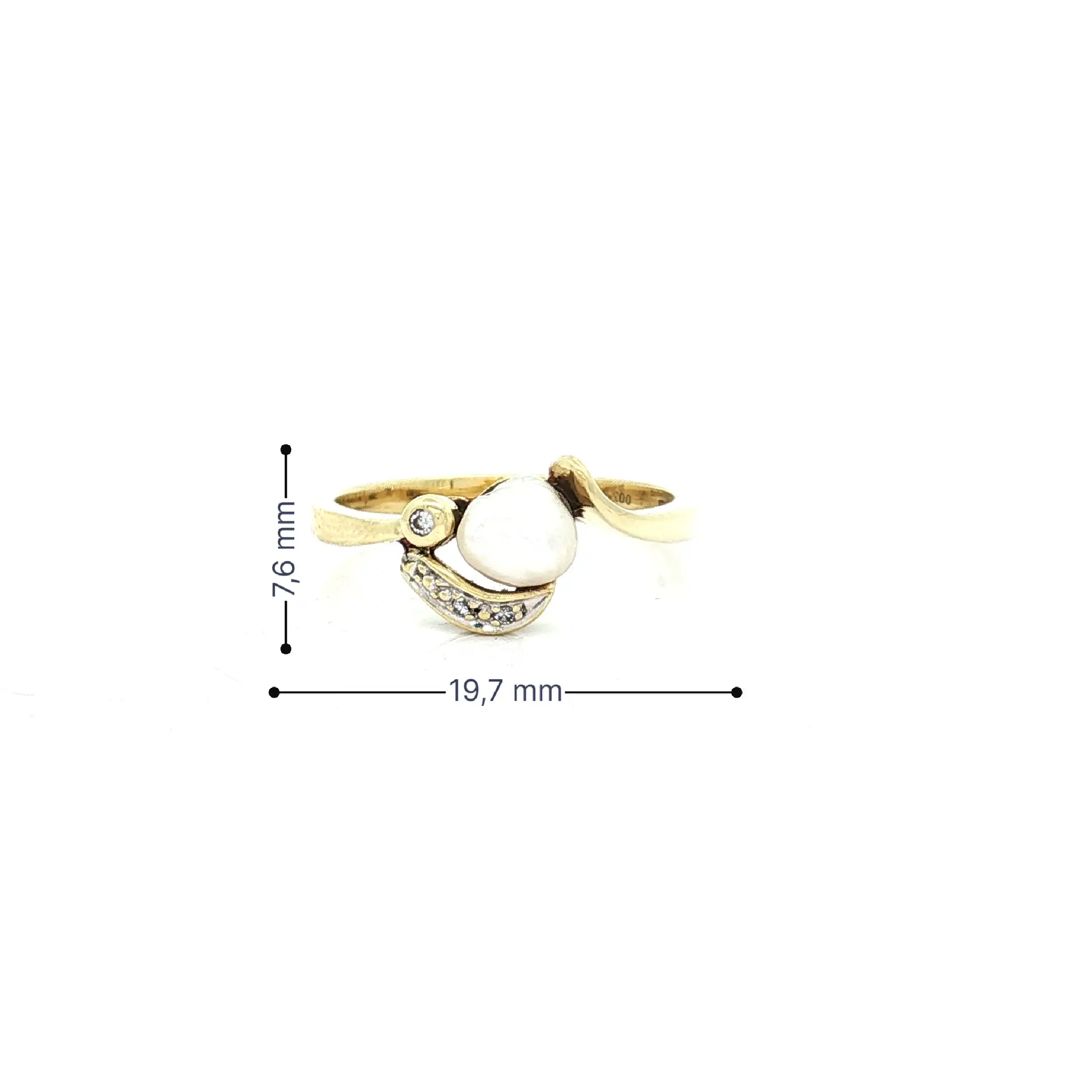 Ring Gelbgold mit Diamanten und Perle Ring Gelbgold mit Diamanten und Perle