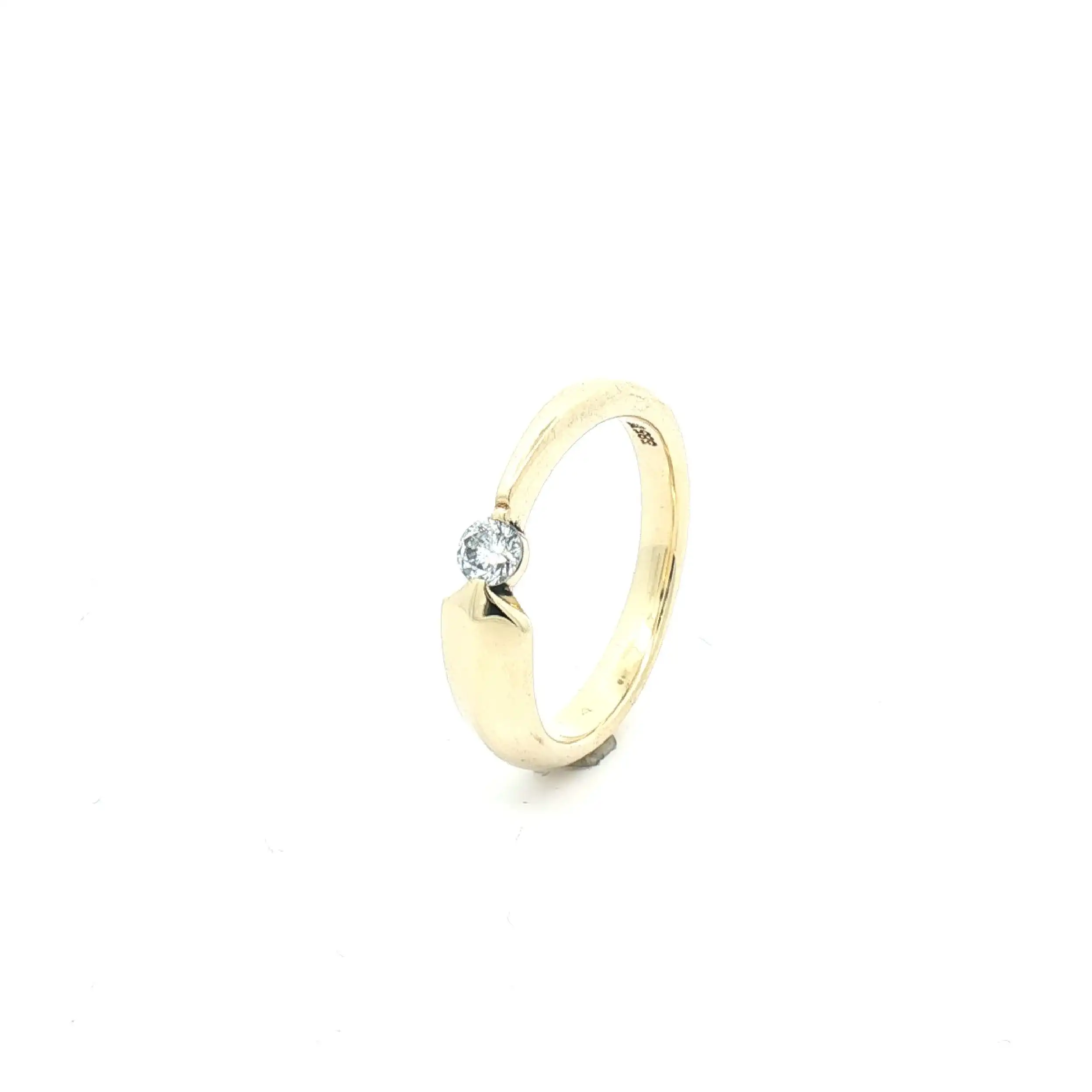 Spannring Gelbgold mit Brillant, graviert mit 0,18ct Spannring Gelbgold mit Brillant, graviert mit 0,18ct
